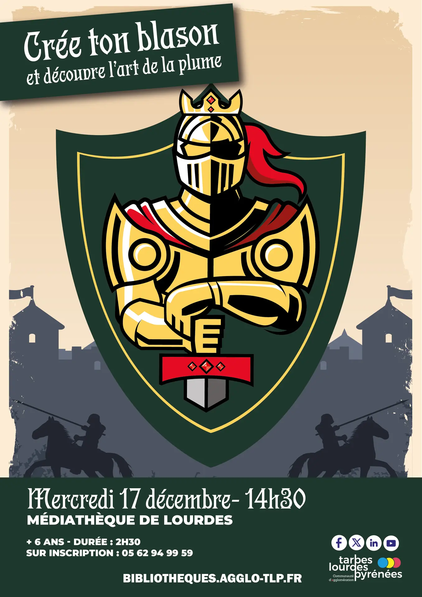 Atelier blason à la Médiathèque de Lourdes