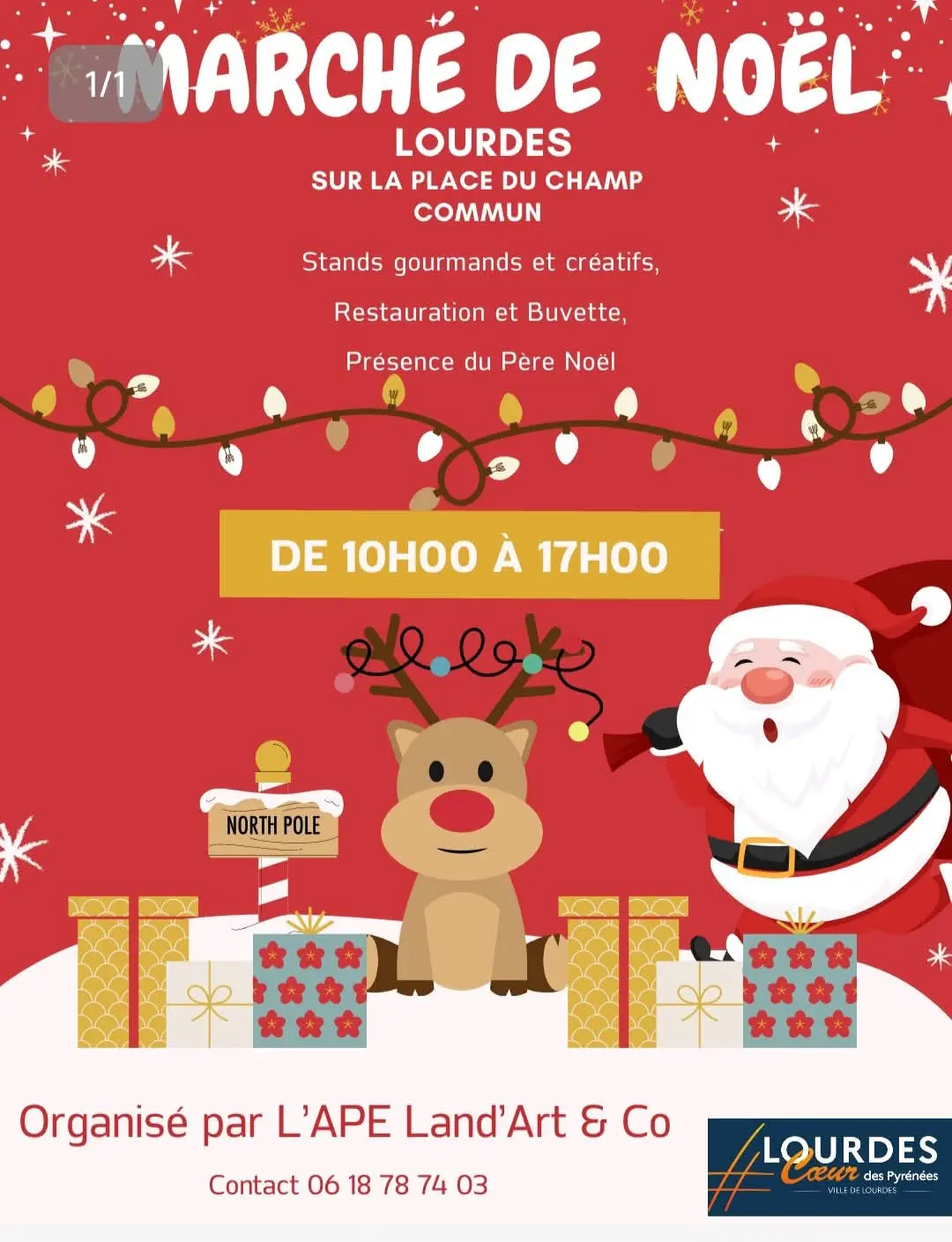 Lourdes place du Champ Commun marché de Noël 7 décembre 2025