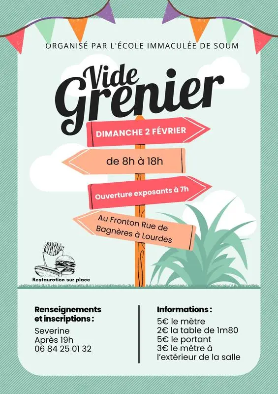 Lourdes Fronton Vide grenier soum dimanche 2 février