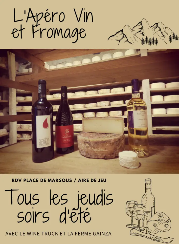 Affiche apéro vin fromage