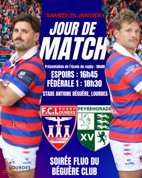 Lourdes Stade Antoine Béguère fclourdes-rugby-peyrehorade 25 janvier 2025