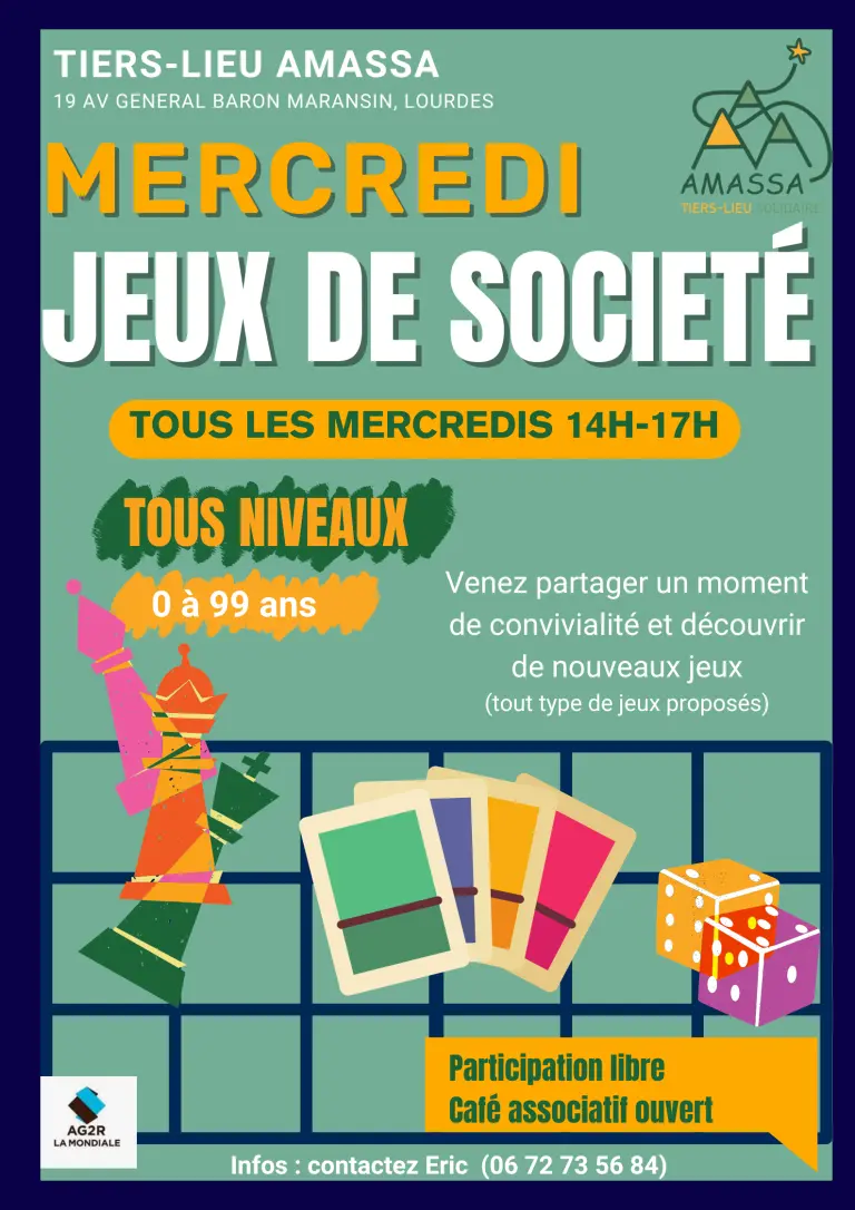 Atelier jeux de société Tiers Lieu Amassa