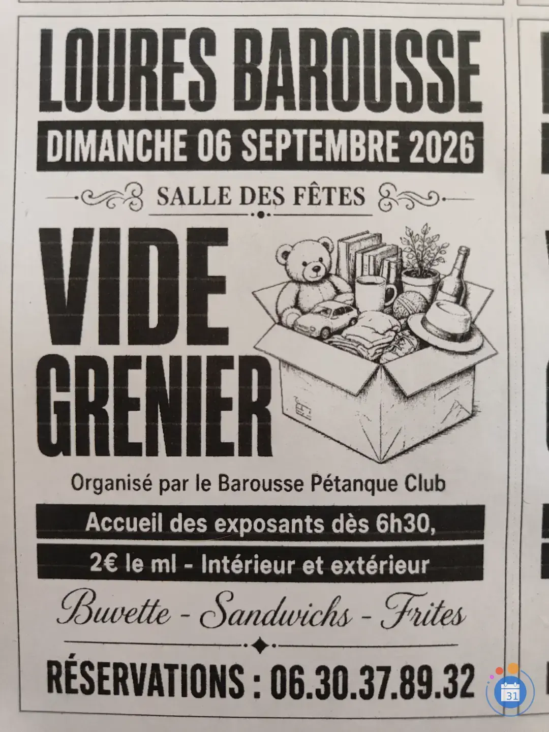 loures barousse vide grenier seotembre