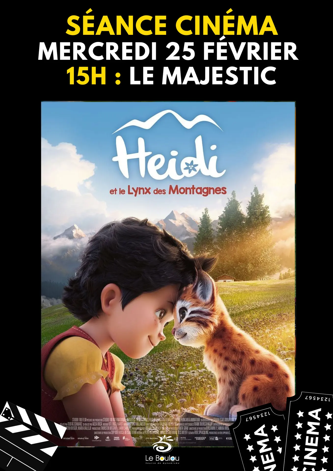 AFFICHE CINEMA LE BOULOU - CINE CAHSSE GARDEE 2 6 FEVRIER