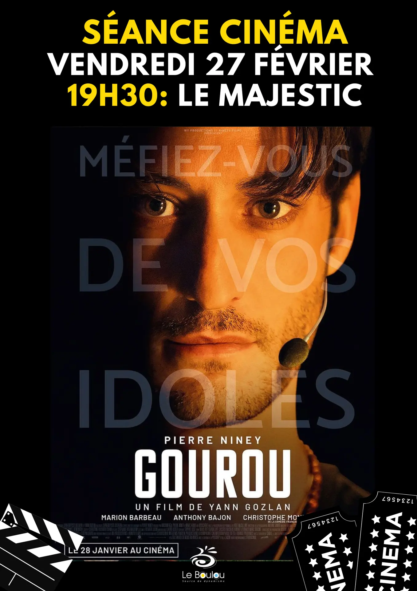 AFFICHE CINEMA LE BOULOU - CINE CAHSSE GARDEE 2 6 FEVRIER