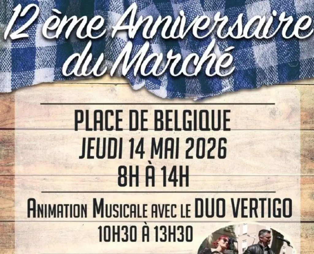 Affiche - 12ème Anniversaire Marché Place de Belgique 1