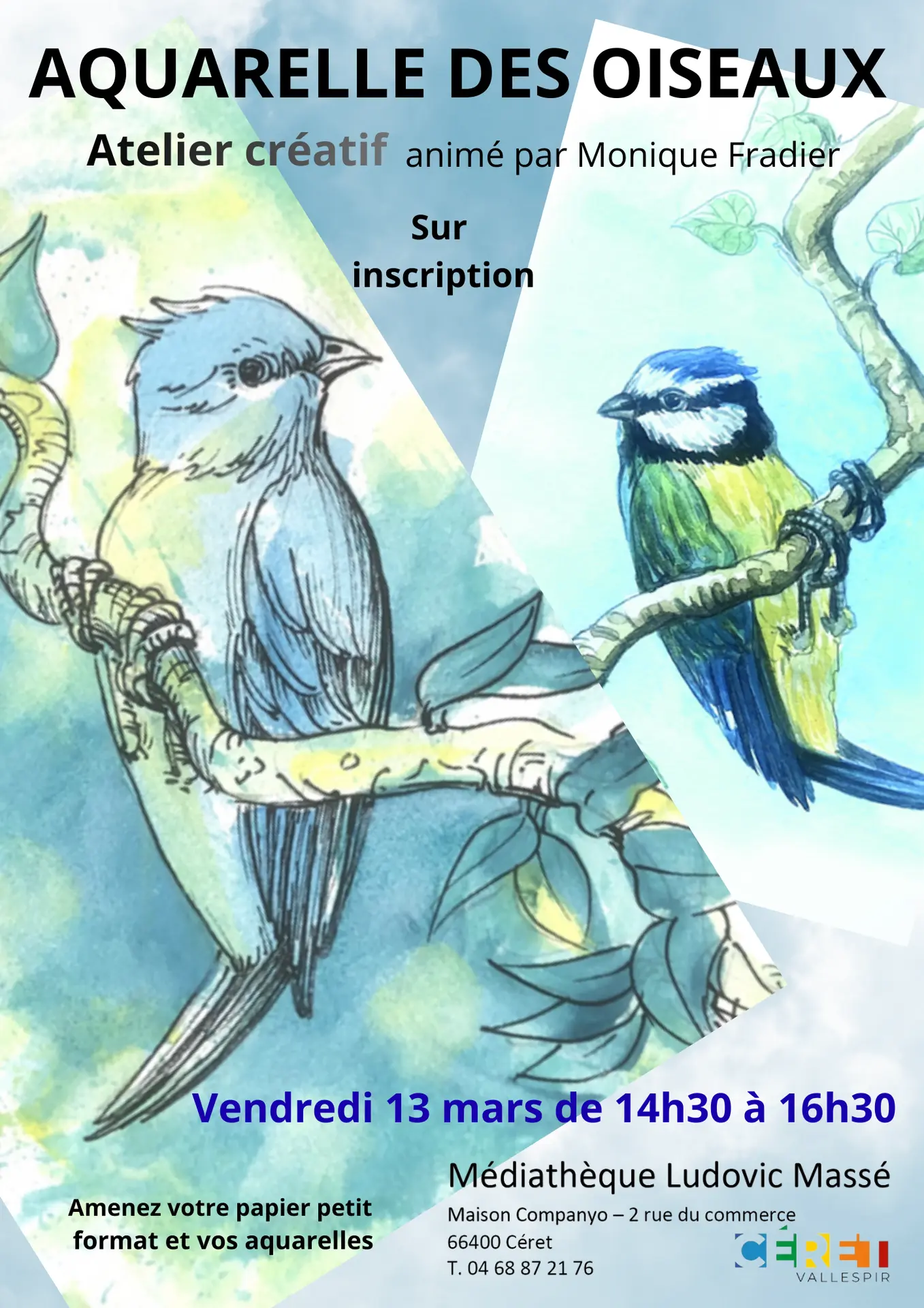 Affiche atelier Monique Fradier 13 mars 26 - 1