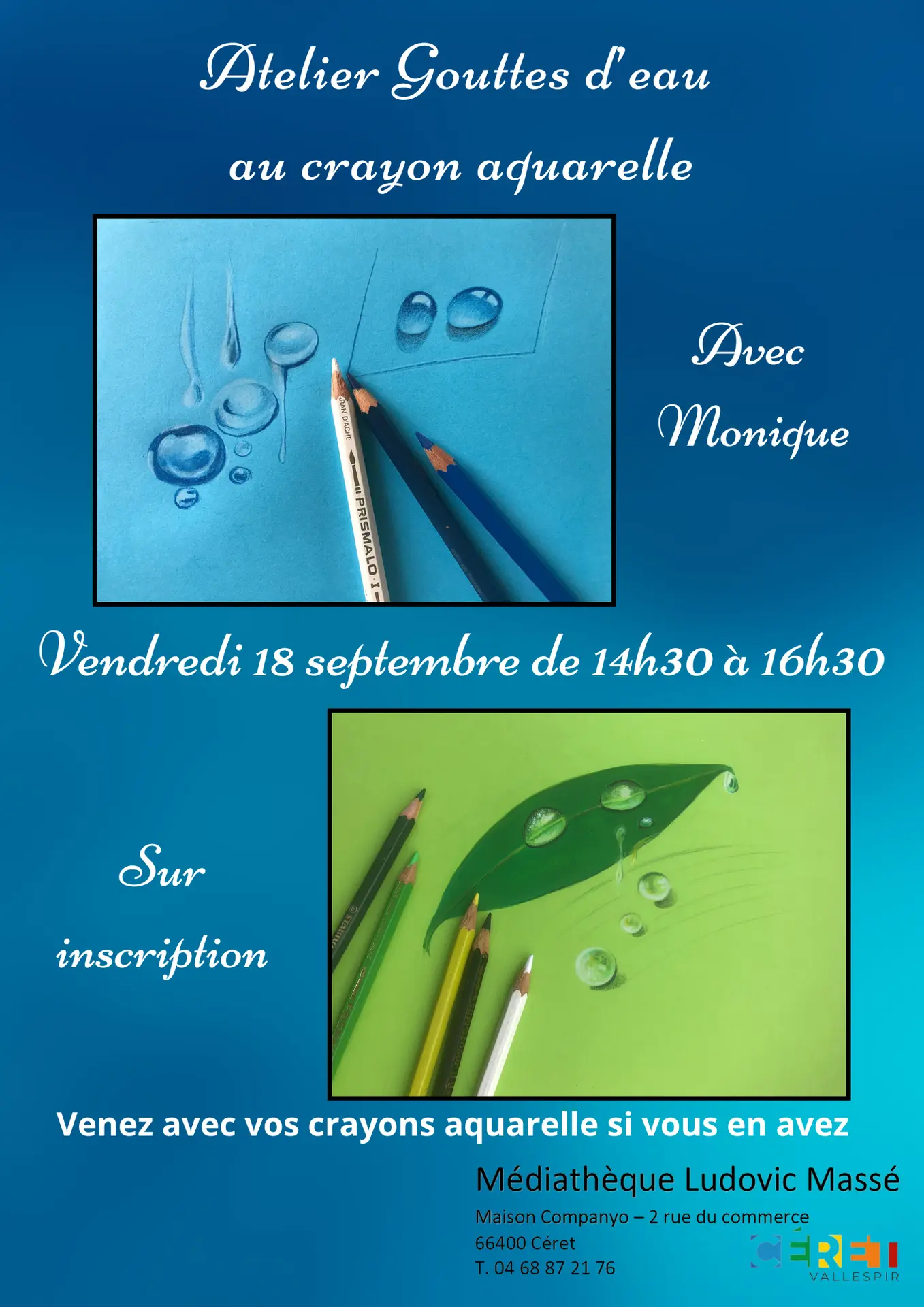 Affiche atelier gouttes d'eau M Fradier 18/9 - 1