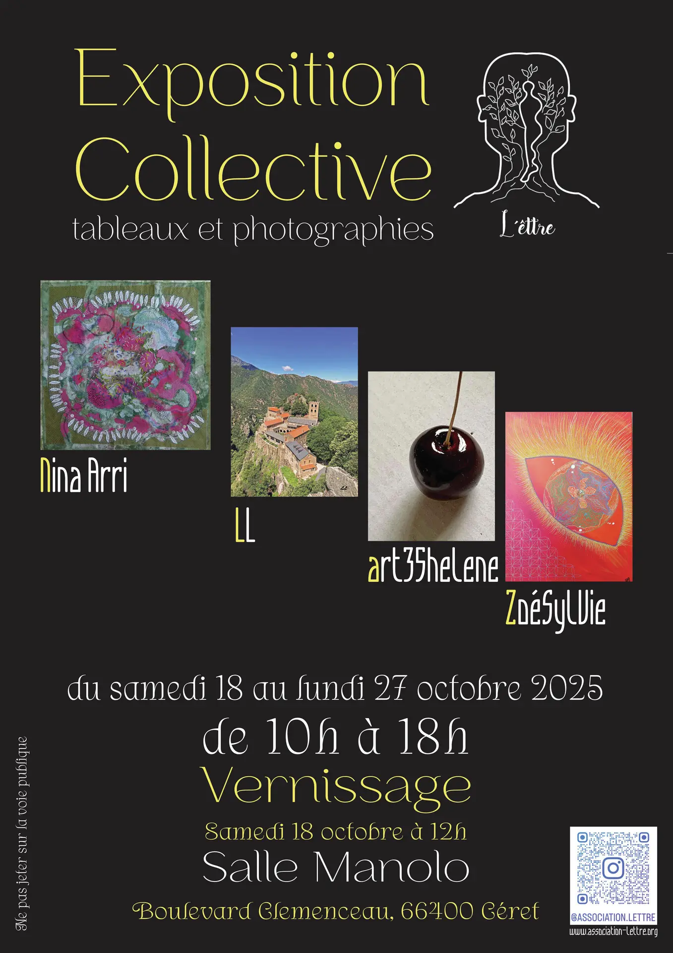 Association L'Ettre affiche expo salle manolo Ceret octobre 2025