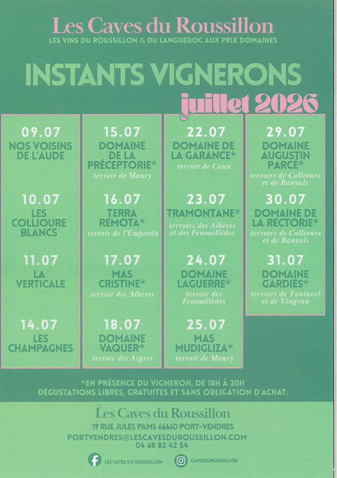 Instants Vignerons juillet 2026 ©Les Caves du Roussillon