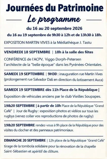 Journée du patrimoine programme