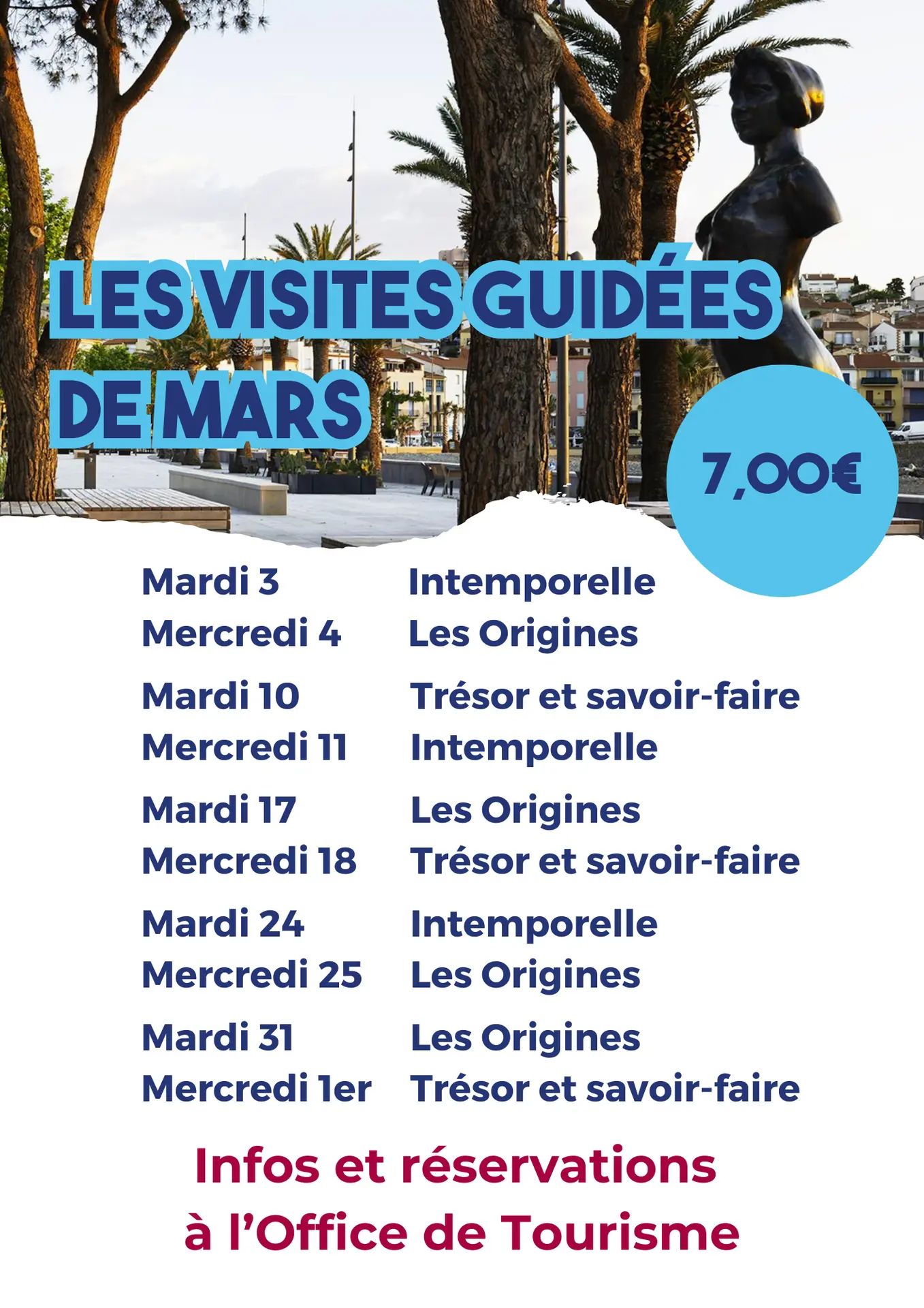 Visites Patricia Affiche Mois - Visites guidées - mars