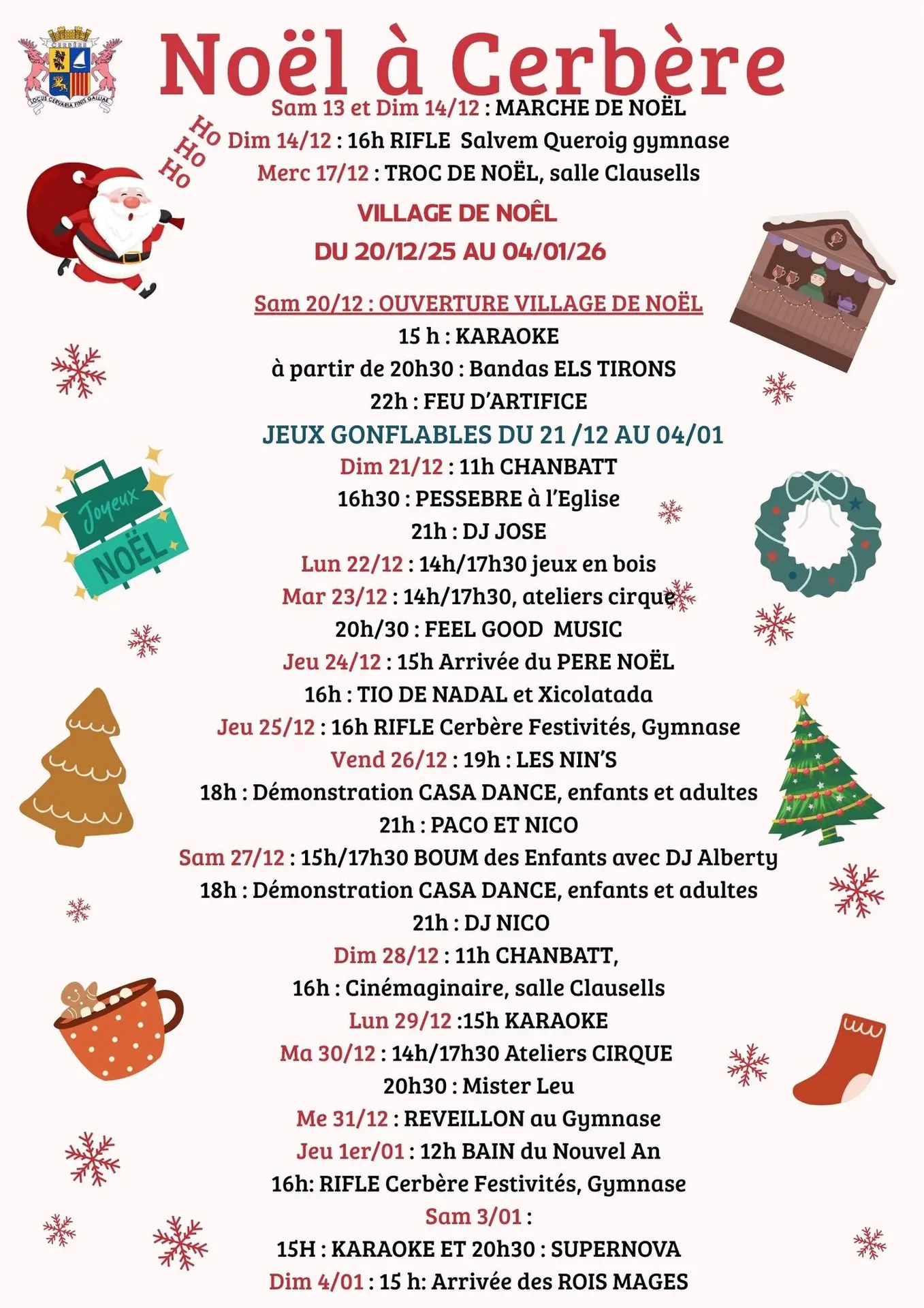 programme animations villages de noel cerbere
