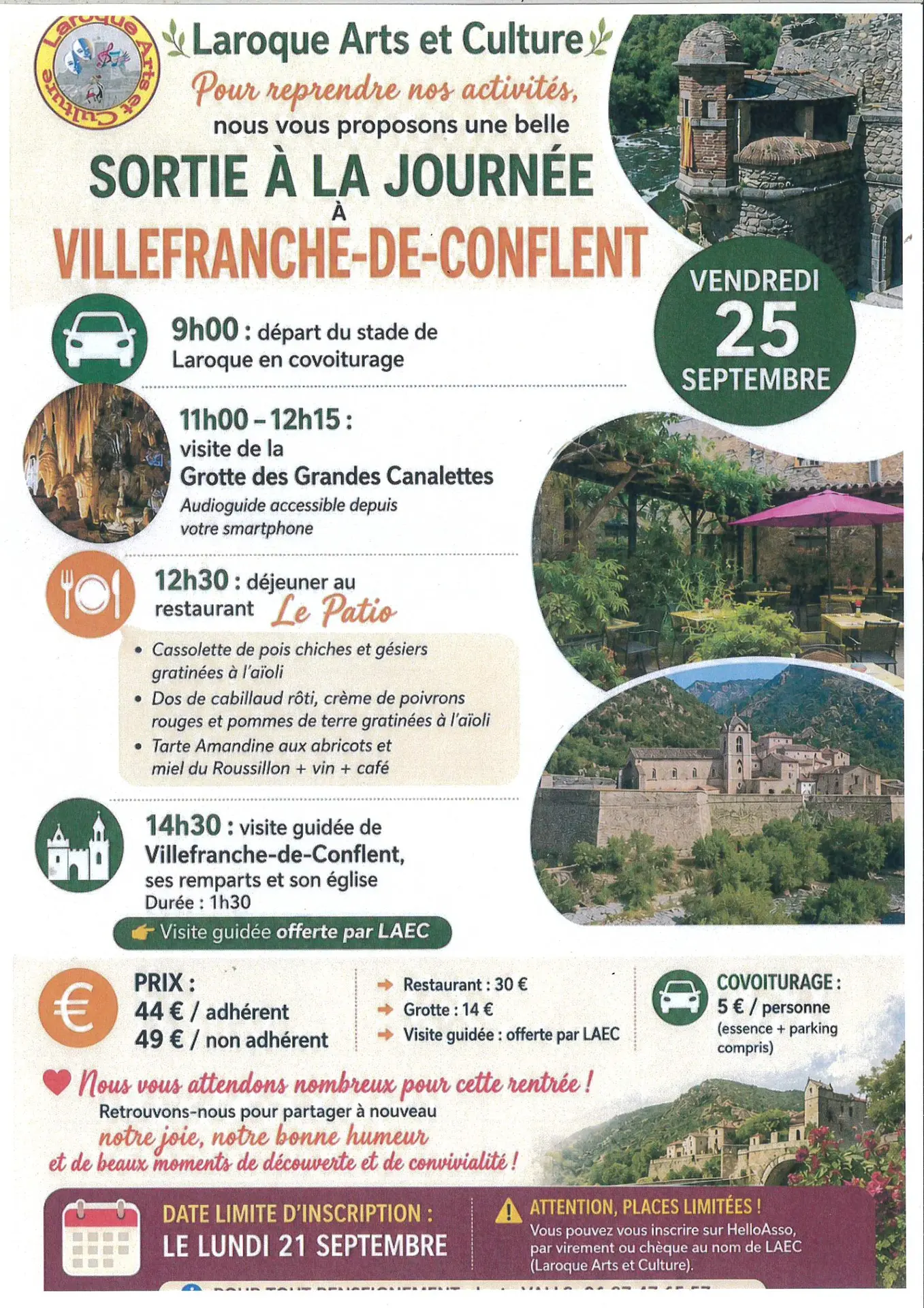 sortie journée Villefranche 2026