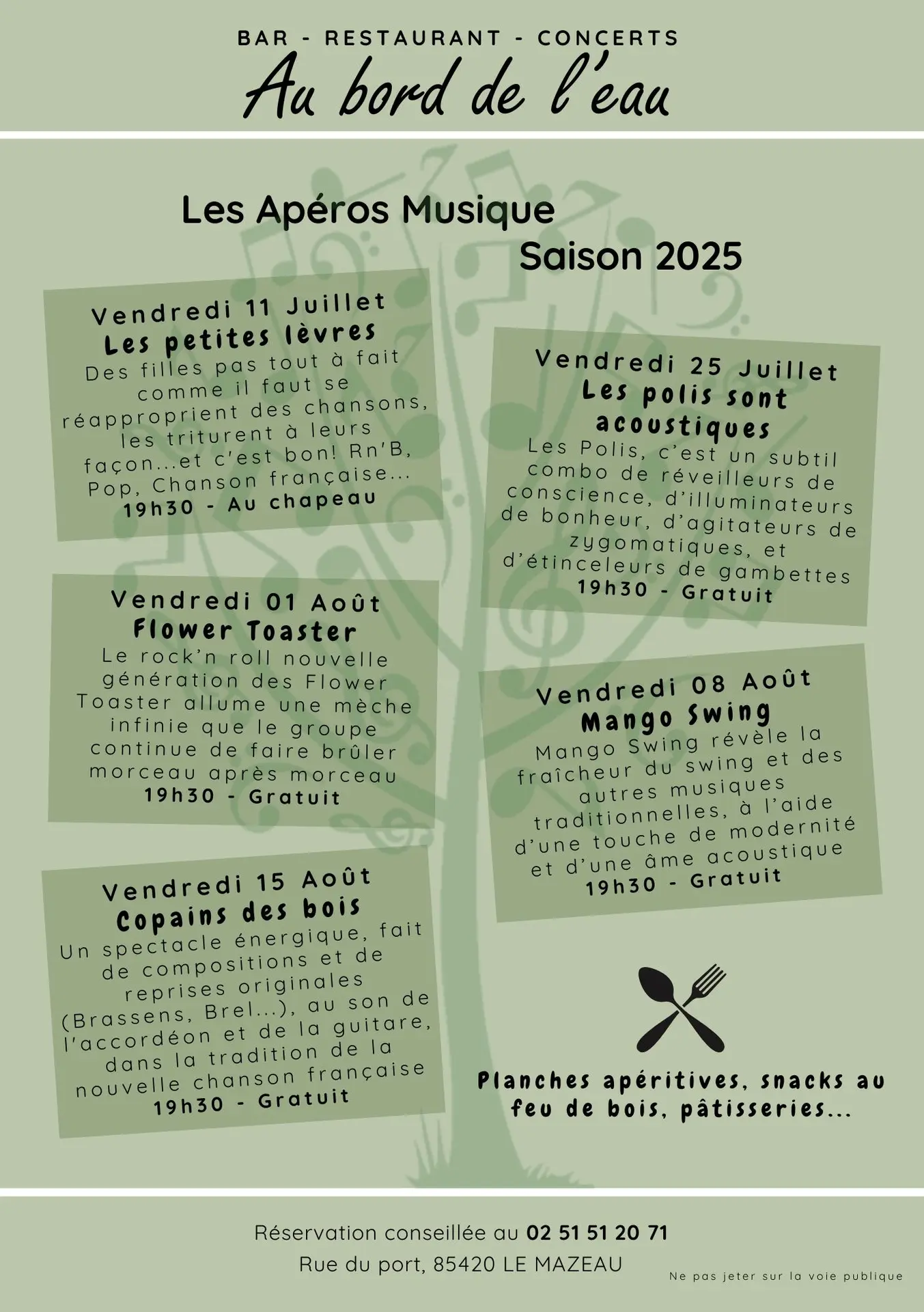 Les Apéros musiques au Bord de l'eau