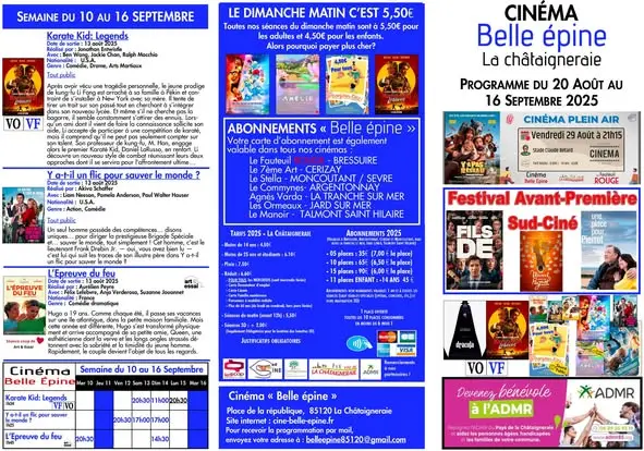 programme cinéma août/septembre (recto)