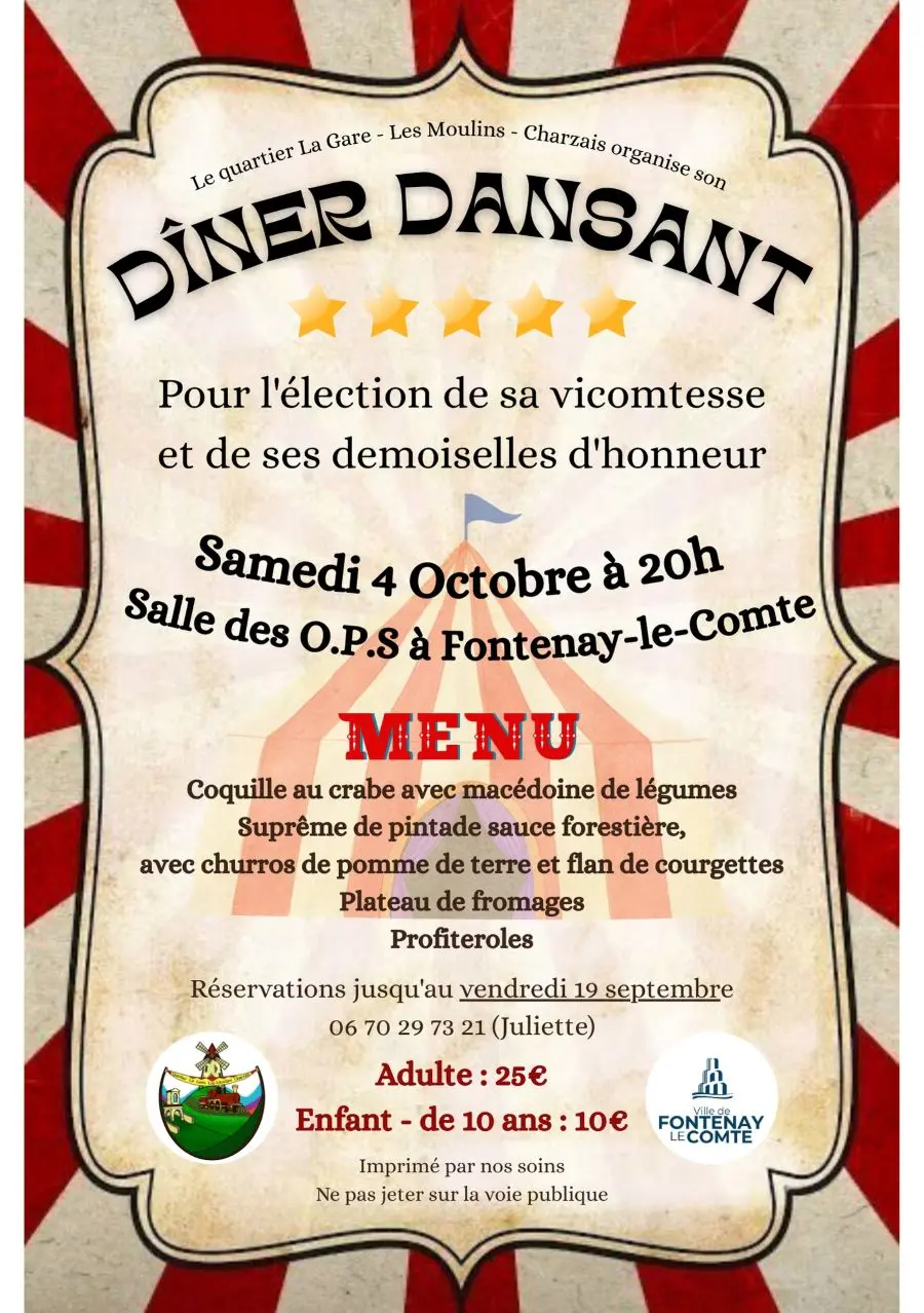 dîner dansant - Fontenay le Comte - 85