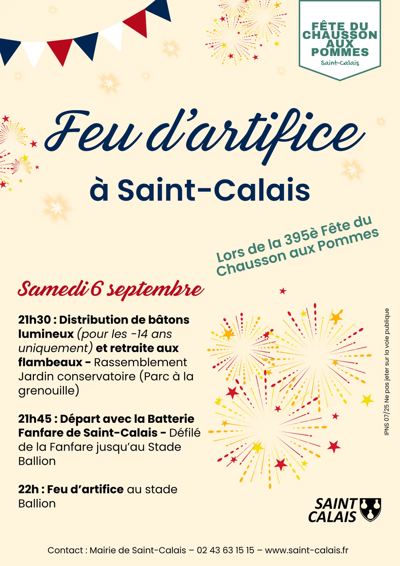 Affiche Feu d'artifice Saint-Calais