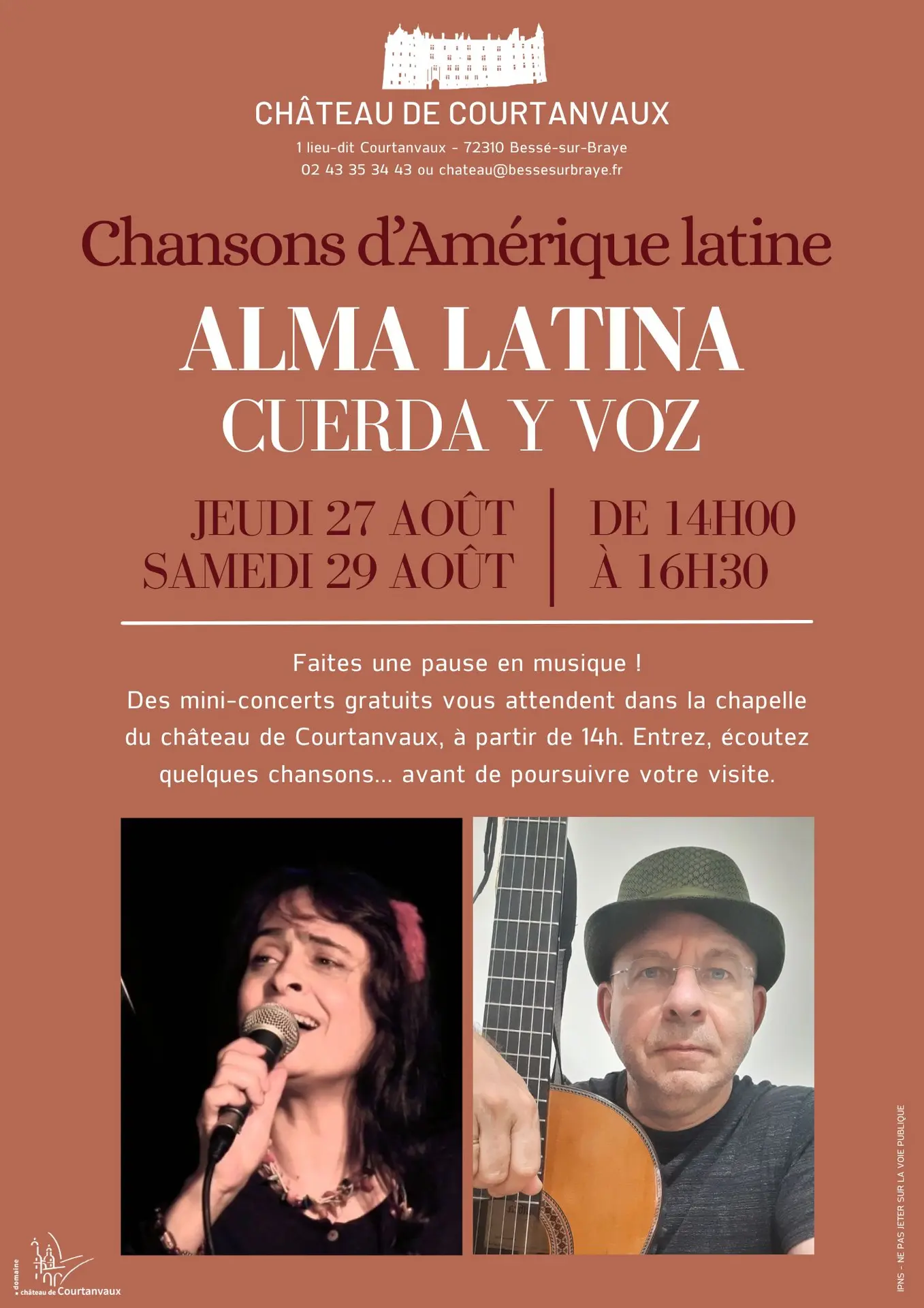 Affiche annonce événement concert de musique collage photo moderne et simple blanc marron - 1