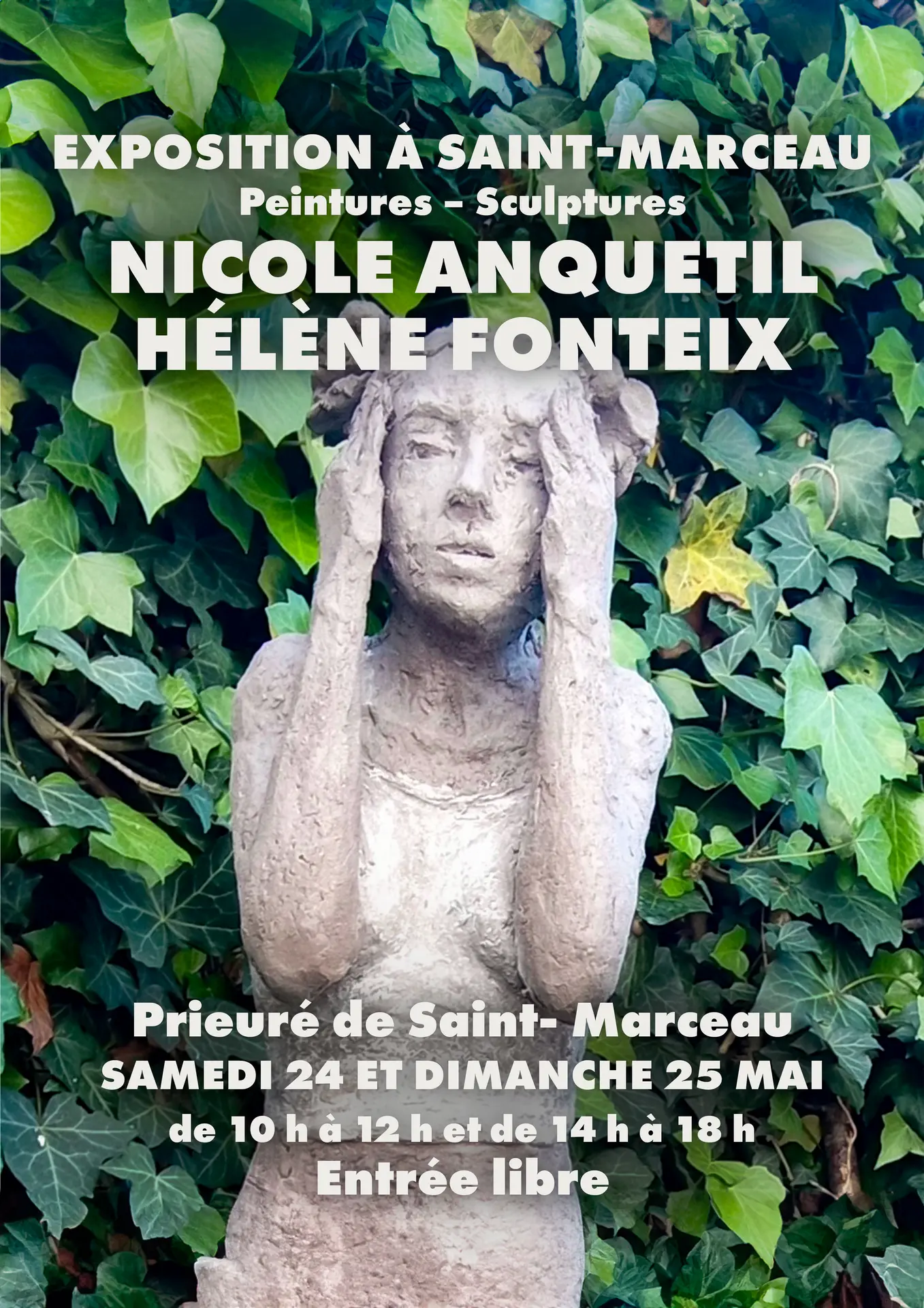 Affiche Hélène Fonteix - exposition 24 et 25 mai - Prieuré de Saint-Marceau