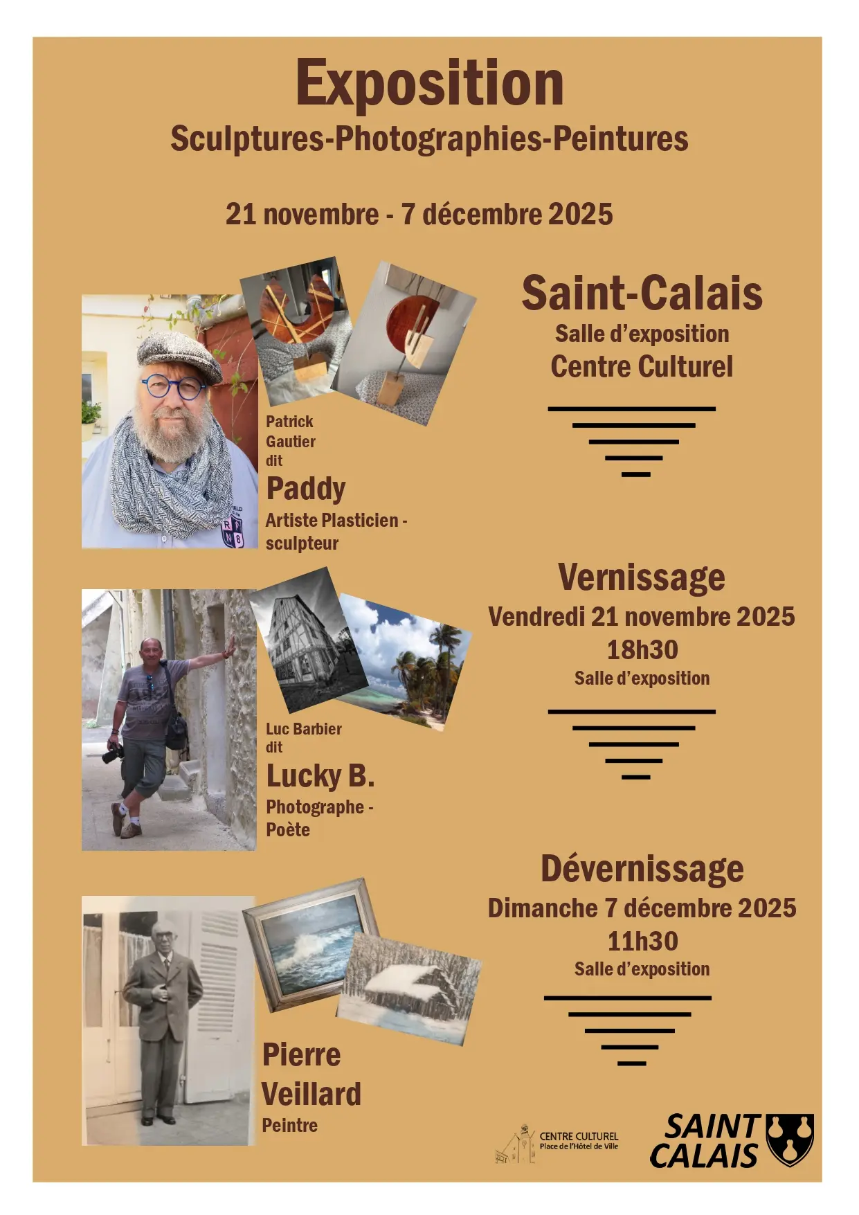 Affiche exposition Sculptures, photographies, peintures - Saint-Calais