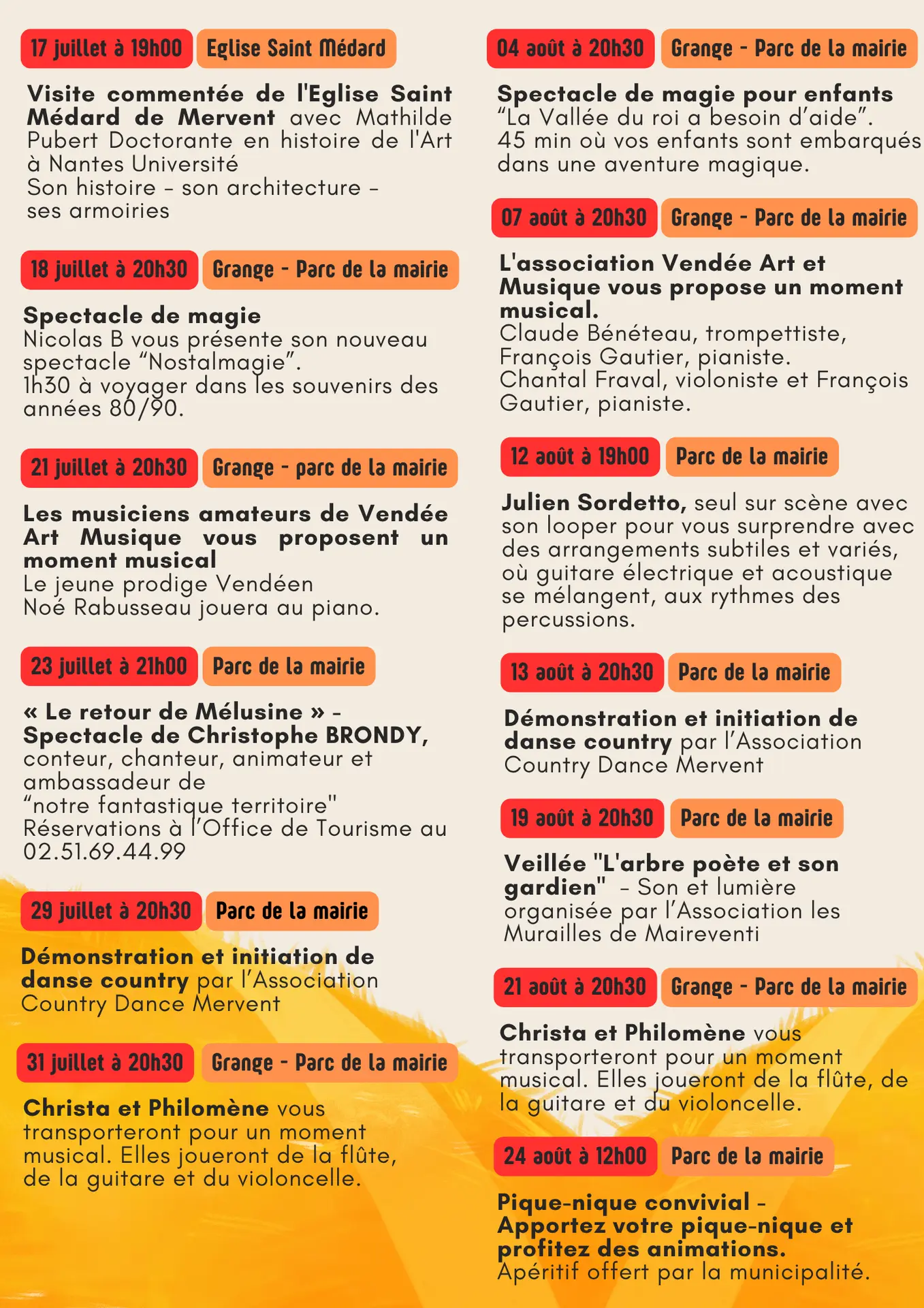 Animations de l'été à Mervent