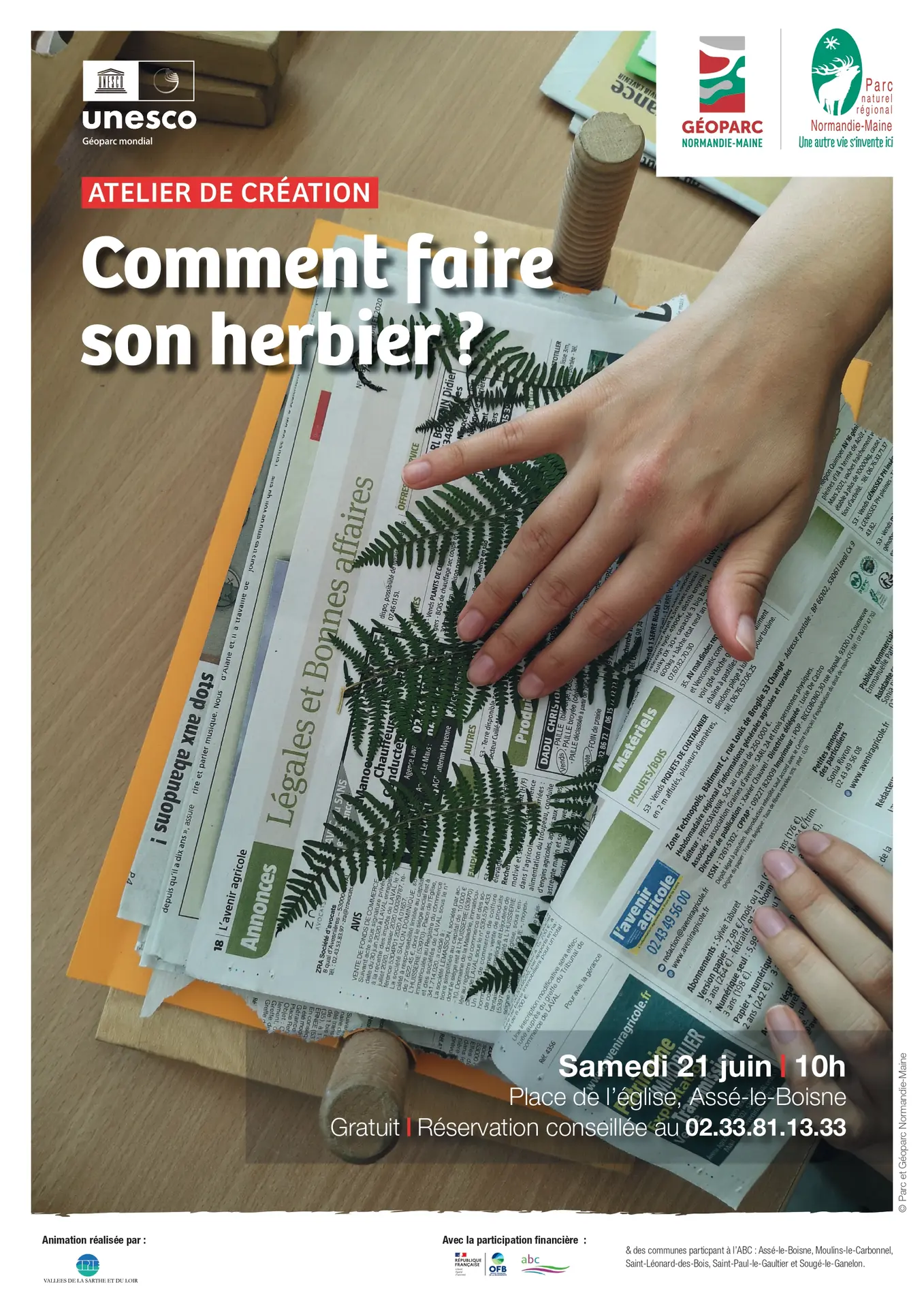 Atelier ABC HSAM Comment faire son herbier Assé le Boisne 21 06