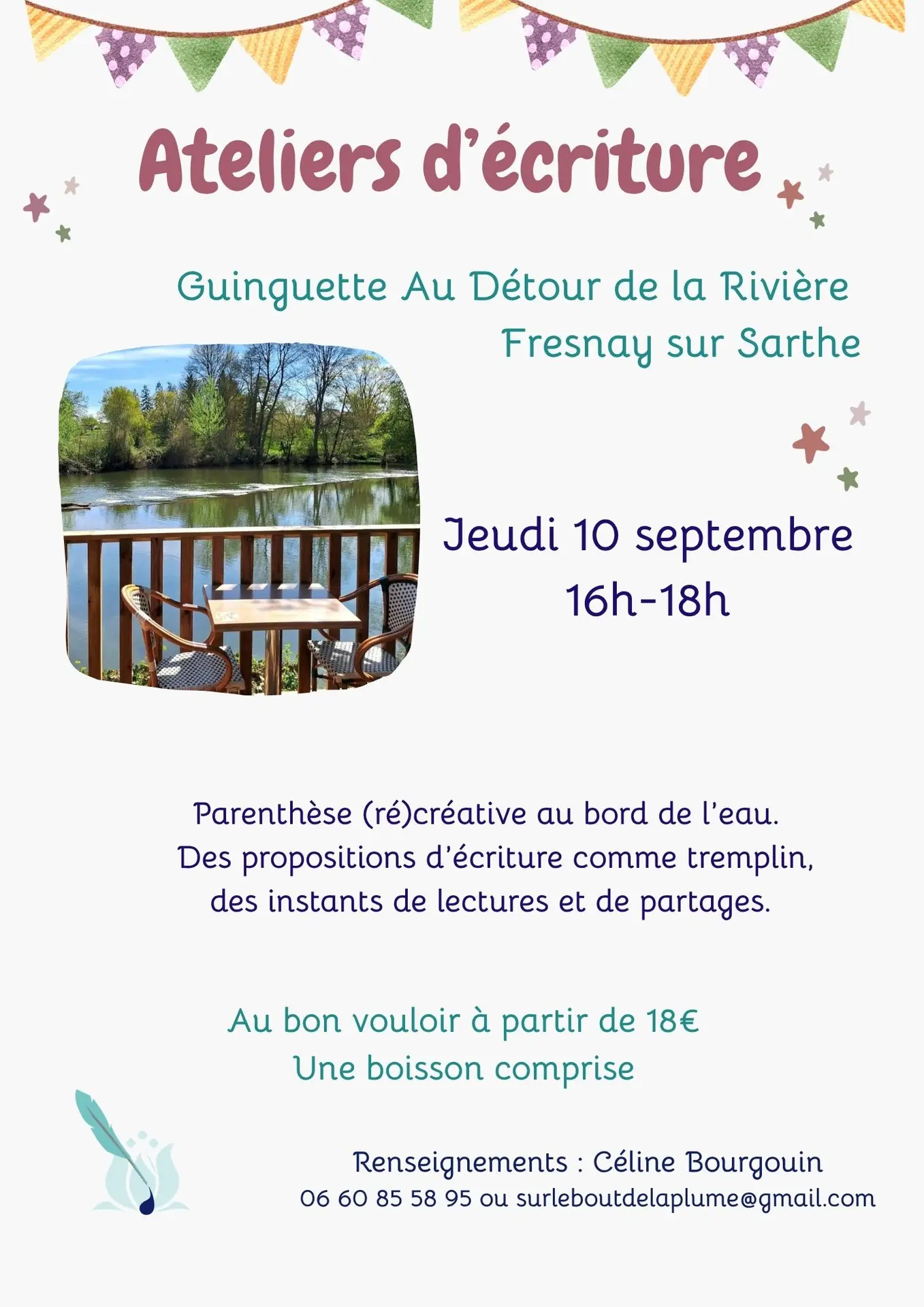 Atelier d'écriture Fresnay-sur-Sarthe 10 septembre 2026