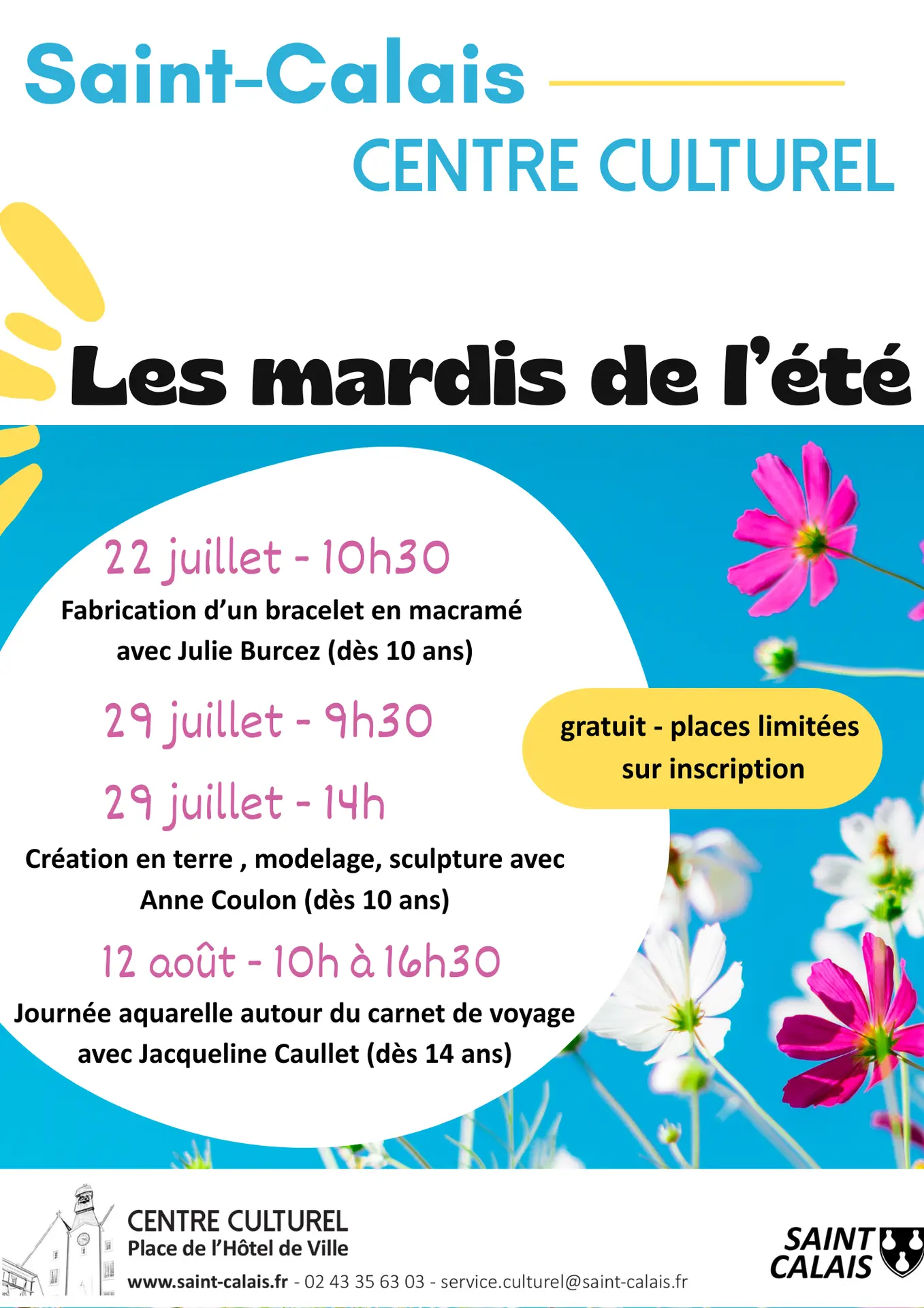 Les mardis de l'été - Centre culturel Saint-Calais