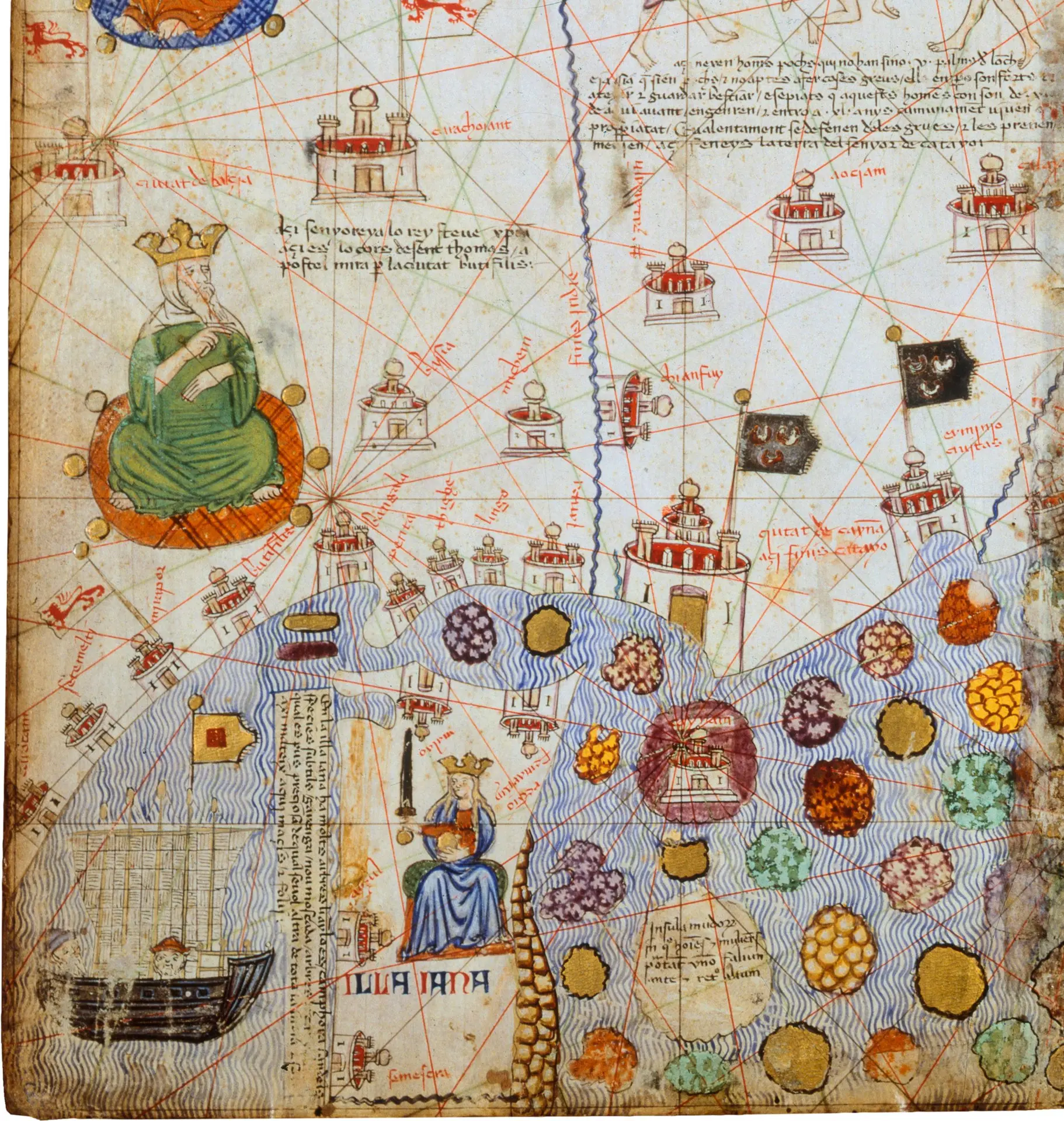 Atelier enfant Carte médiévale (1375, Atlas catalan, Détail)
