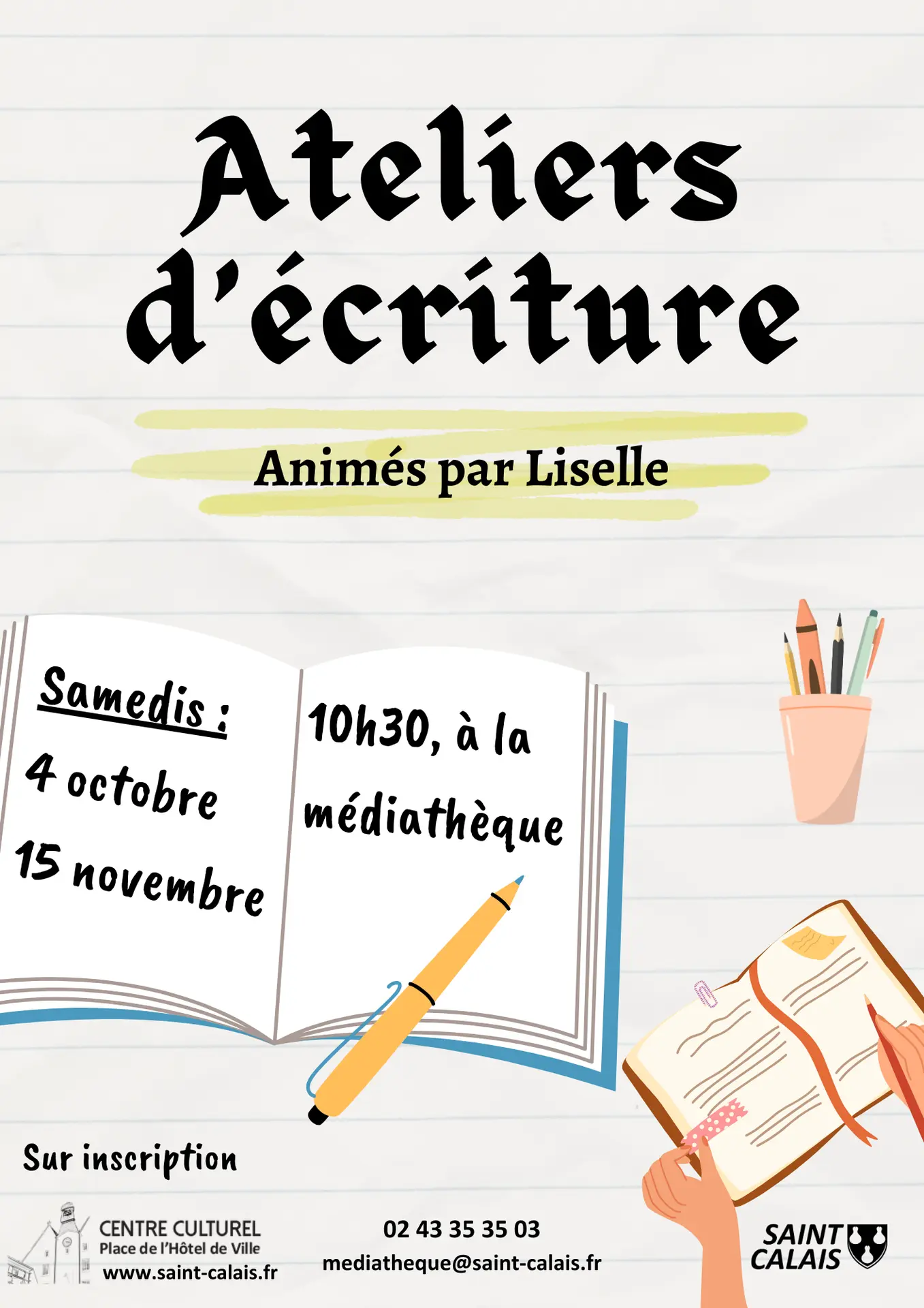 Ateliers d'écriture - Fin 2025