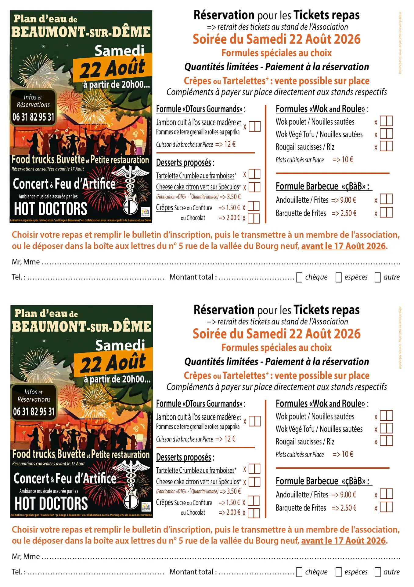 Coupon réservation Repas