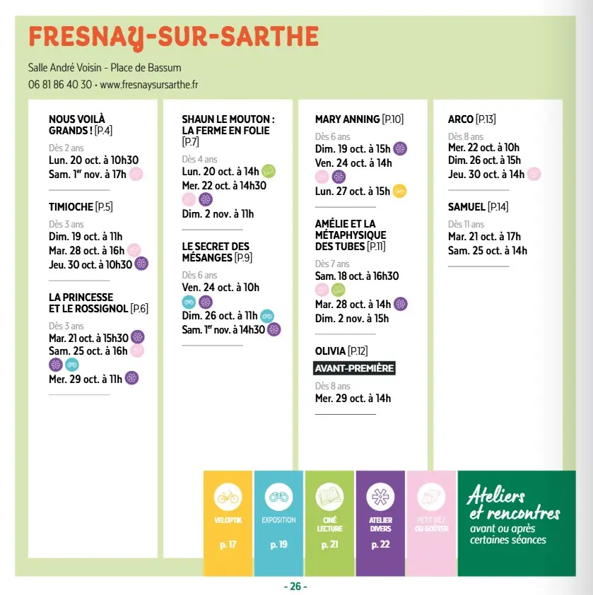 Graines d'Images Junior 2025 programme Fresnay-sur-Sarthe