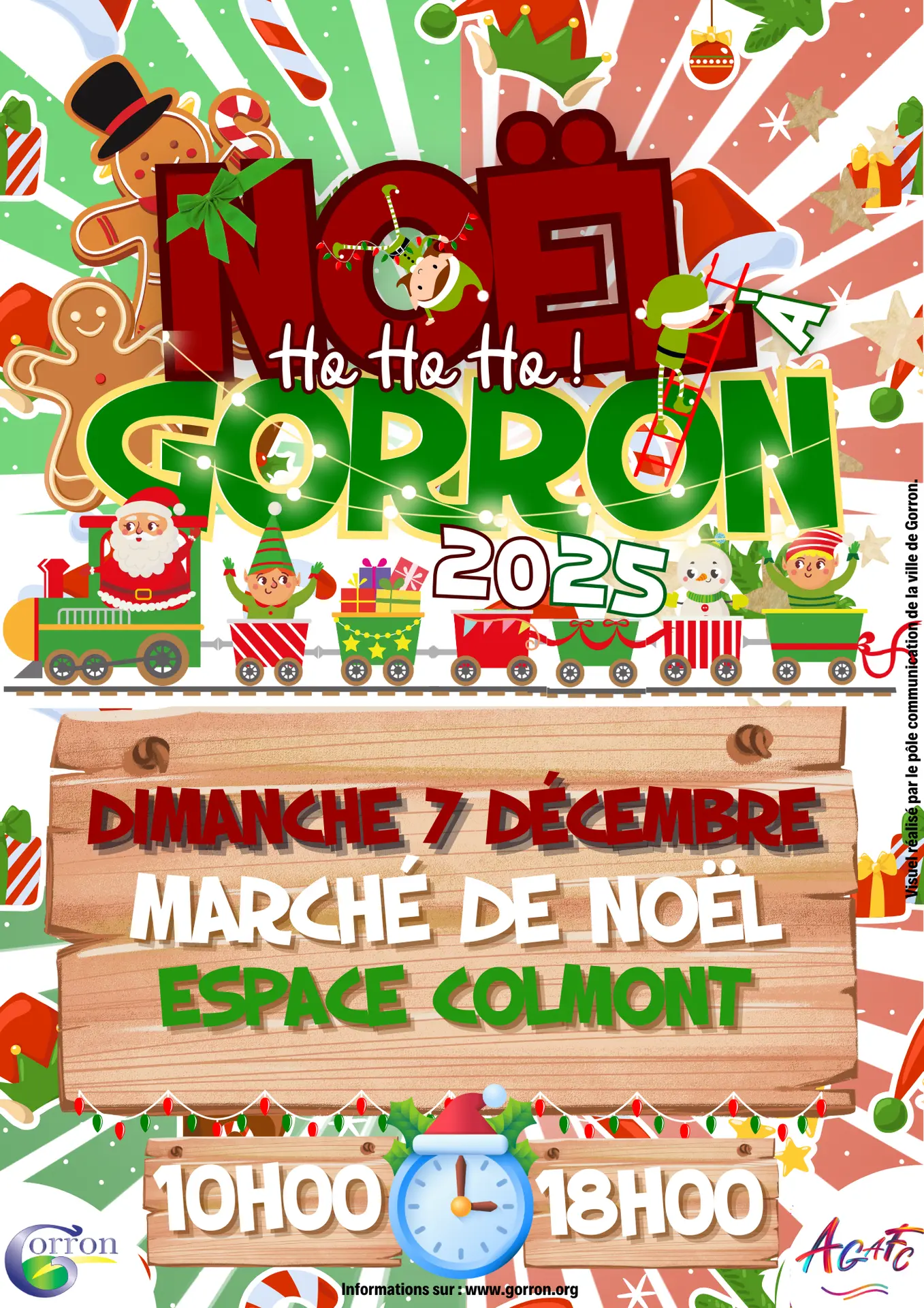 Affiche Évènement Fête du Village Simple Moderne Festif Illustré Blanc Coloré - Infolocale Marché