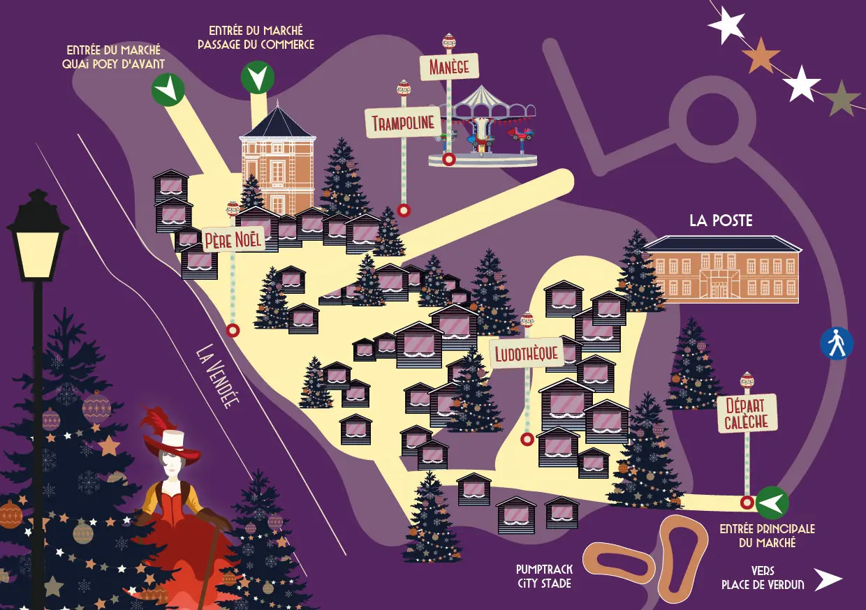 Plan du marché de noël 2025 Fontenay-le-Comte