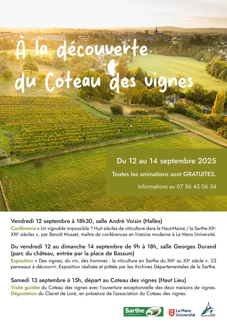 Week-end à la découverte du Coteau des Vignes - 12 au 14 09 - Fresnay-sur-Sarthe