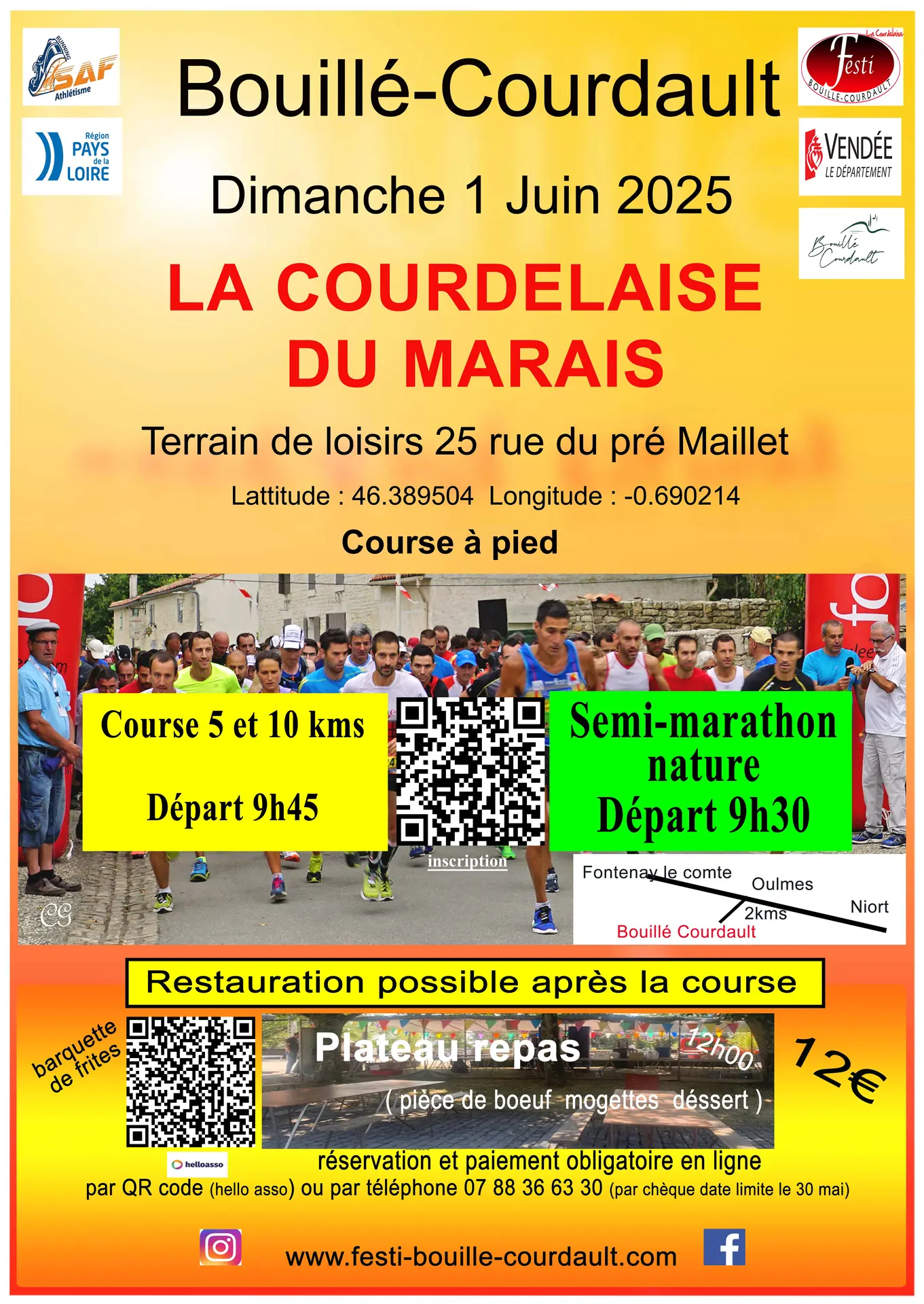 la courdelaise du marais 2025 - courses à pied semi-marathon Bouillé Courdault