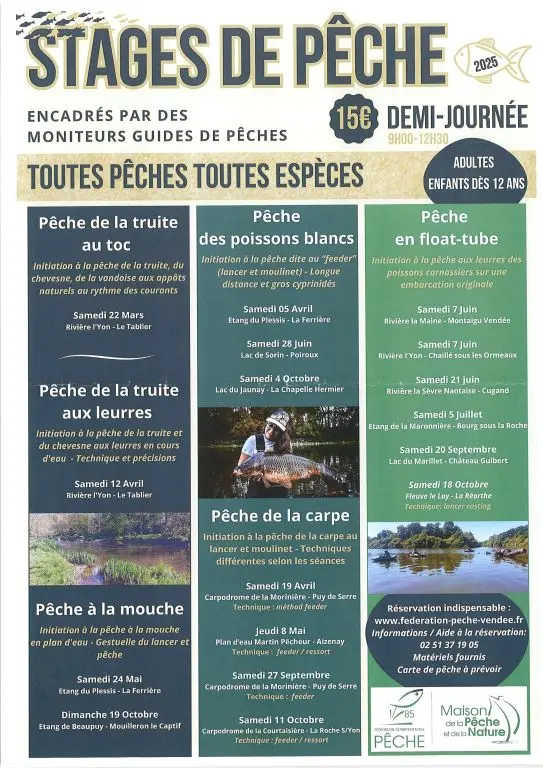 stage pêche demi journée