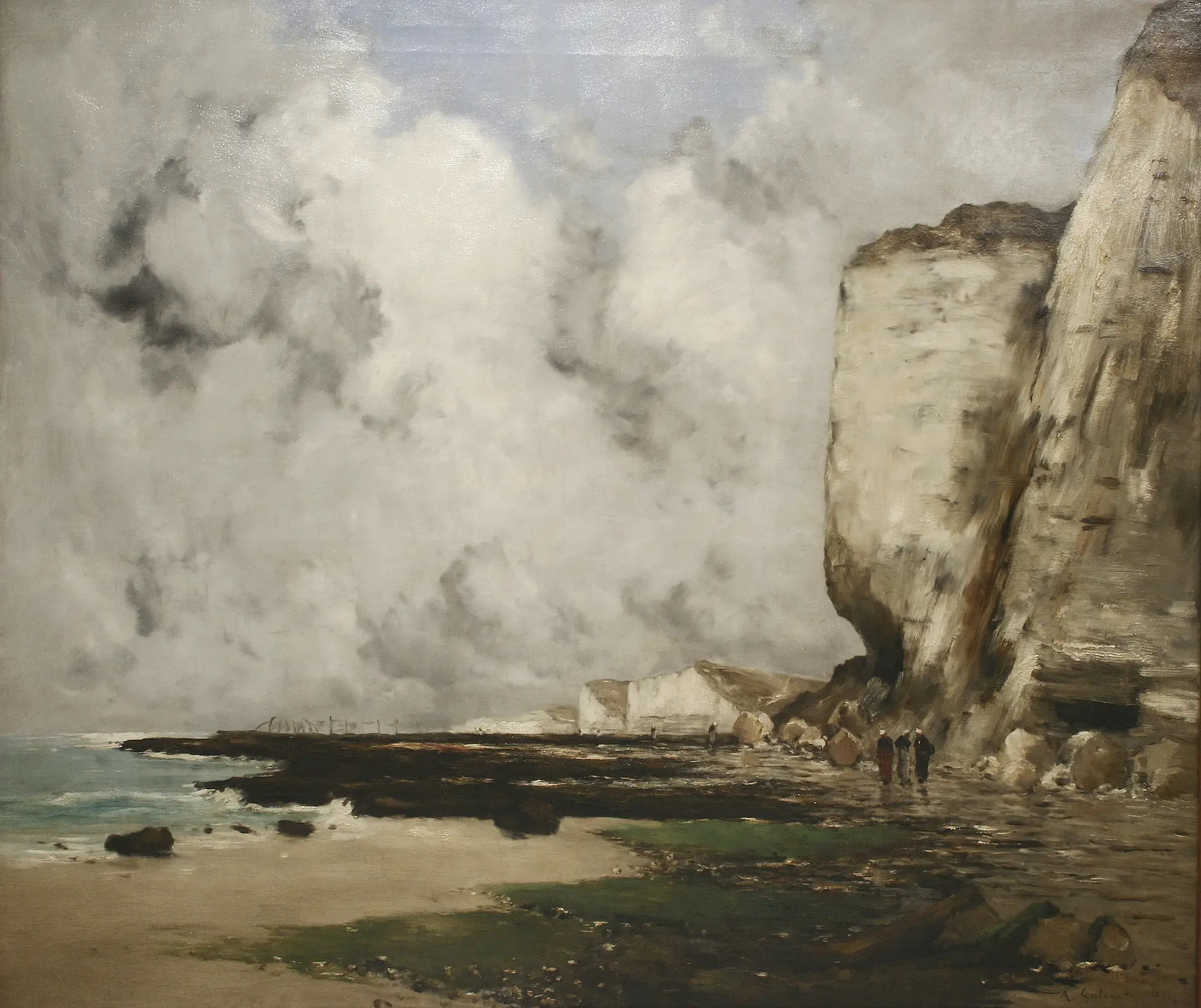 Antoine Guillemet, Falaises de Puys à marée basse, huile sur toile, 1877