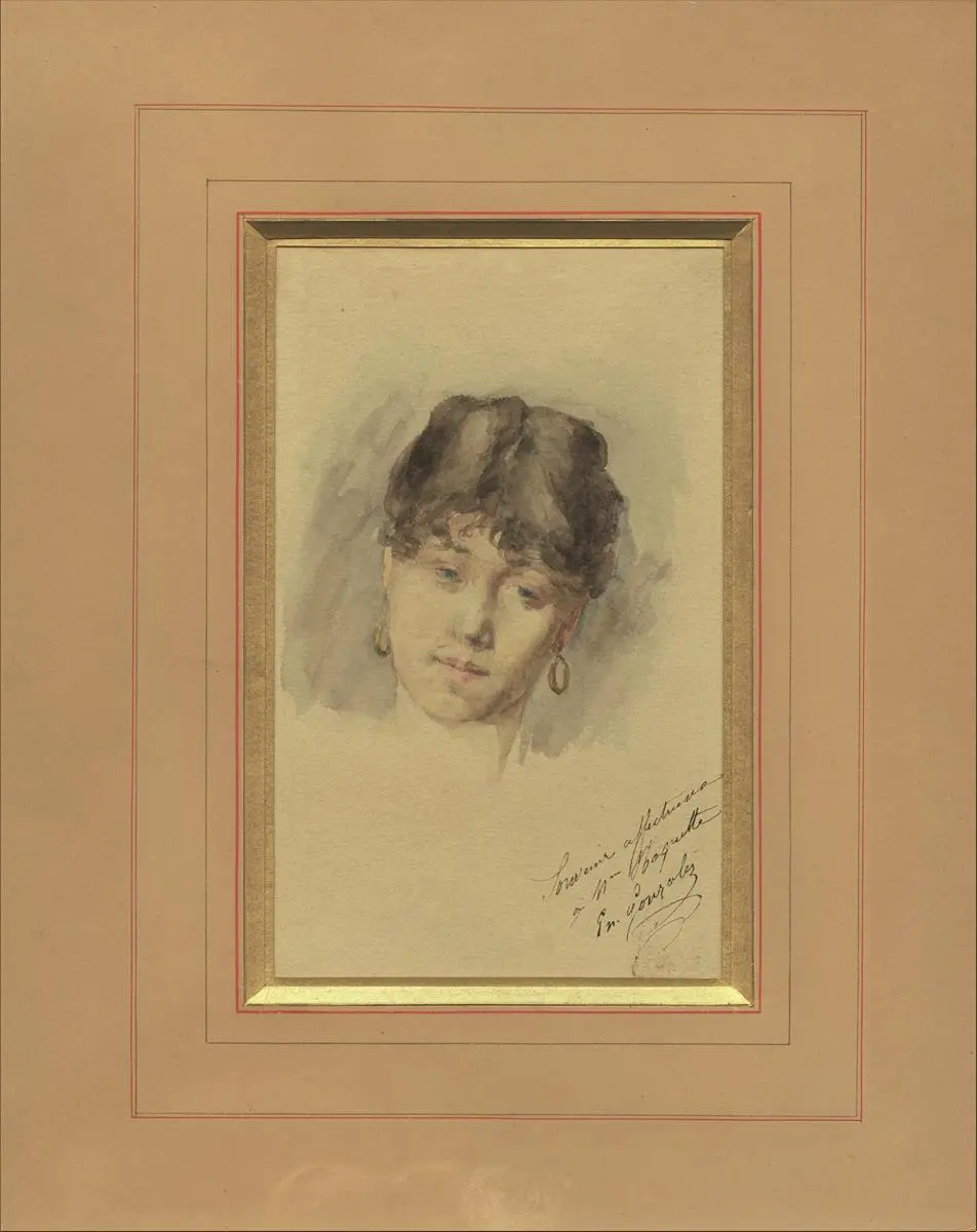 Eva Gonzalès, Plage de Dieppe depuis la falaise Ouest, huile sur toile, 1871-187