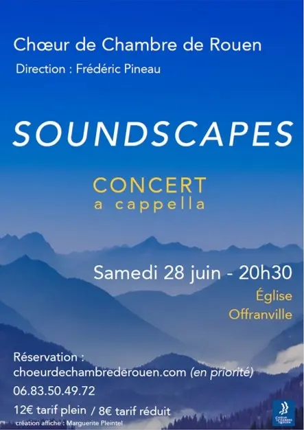 AFFICHE du Concert du Choeur de Chambre de Rouen à Offranville