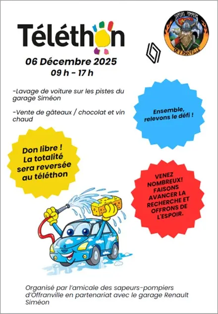 20251206_AFFICHE_Lavage_Voitures_Téléthon_Pompiers_Offranville