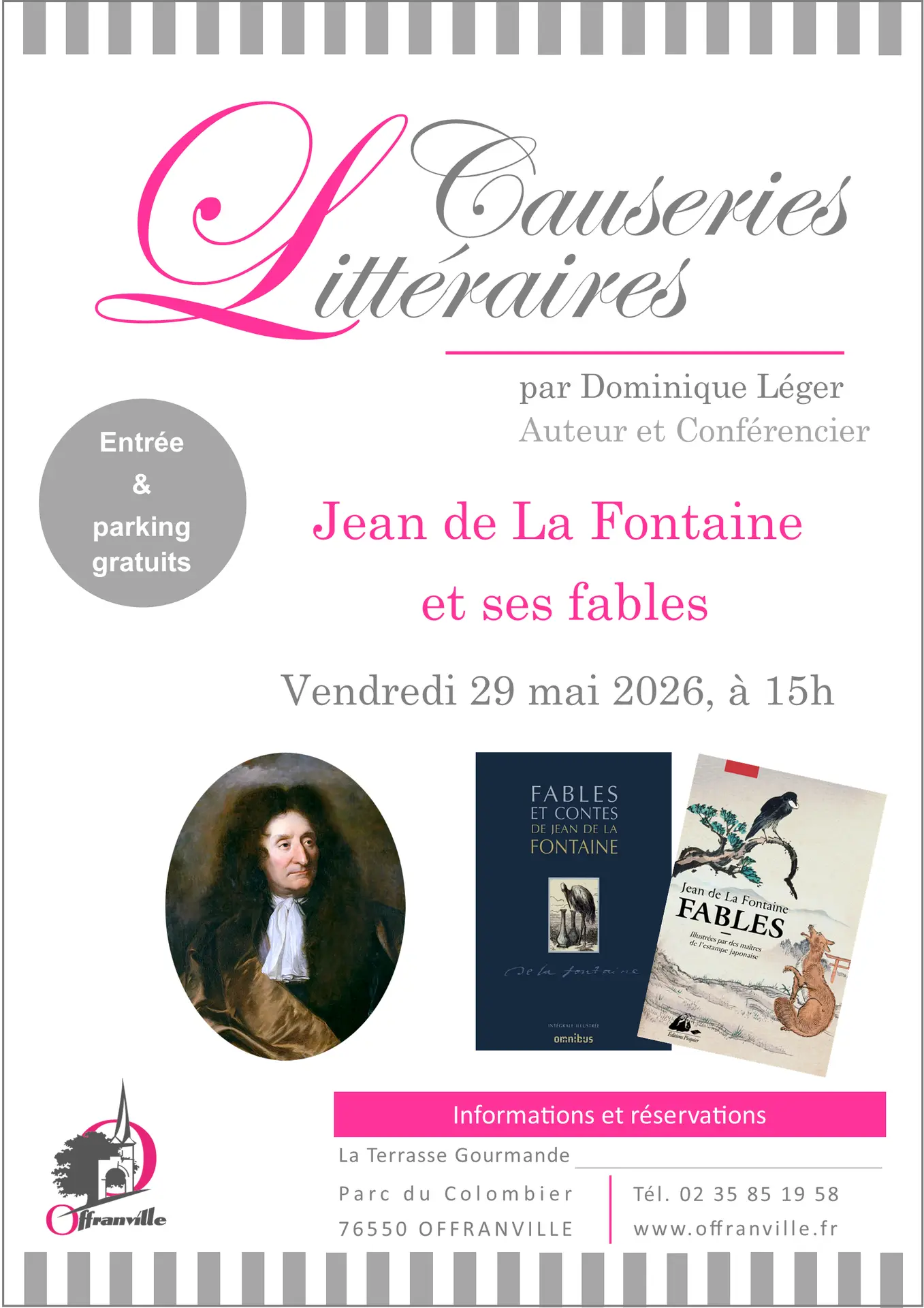 Affiche - Causerie Littéraire sur Jean de La Fontaine, à Offranville