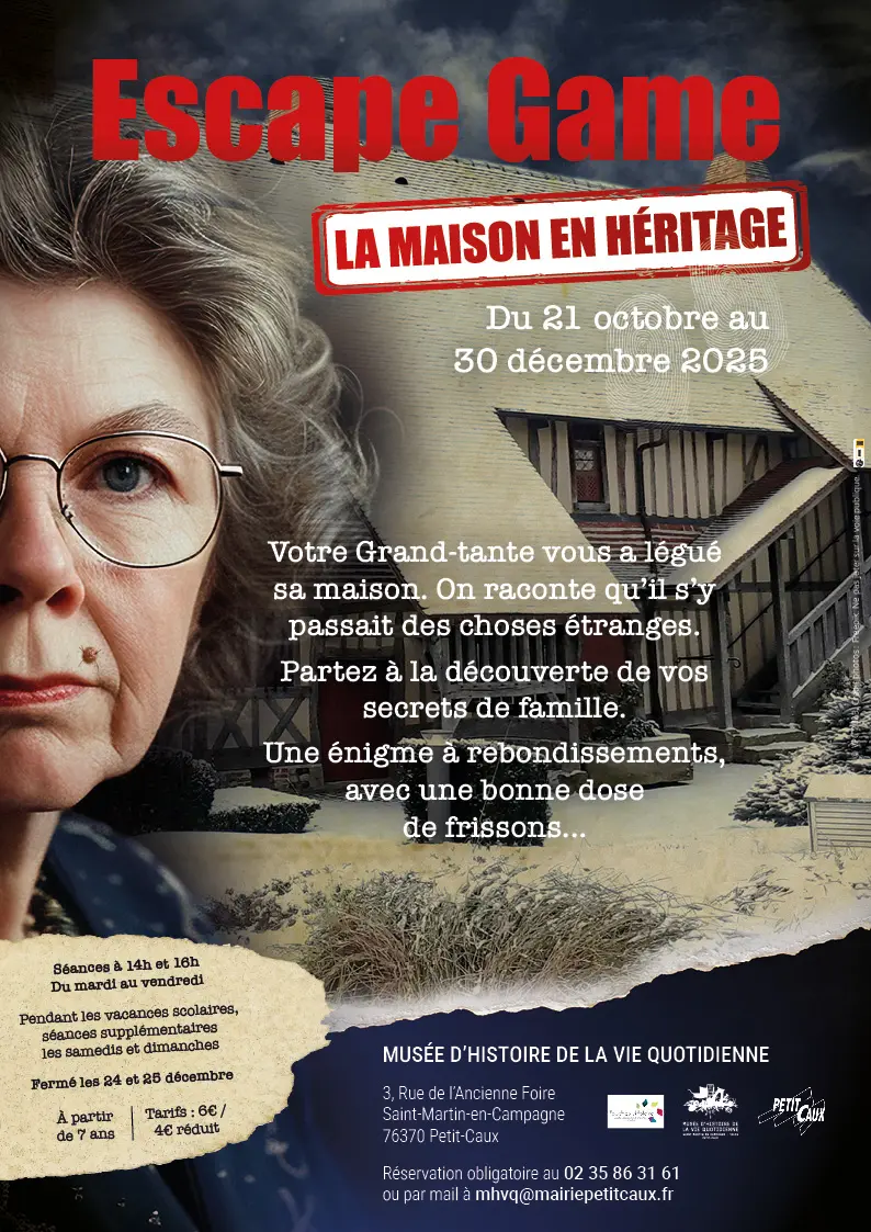 Affiche MHVQ Escape Game La Maison en héritage - A4