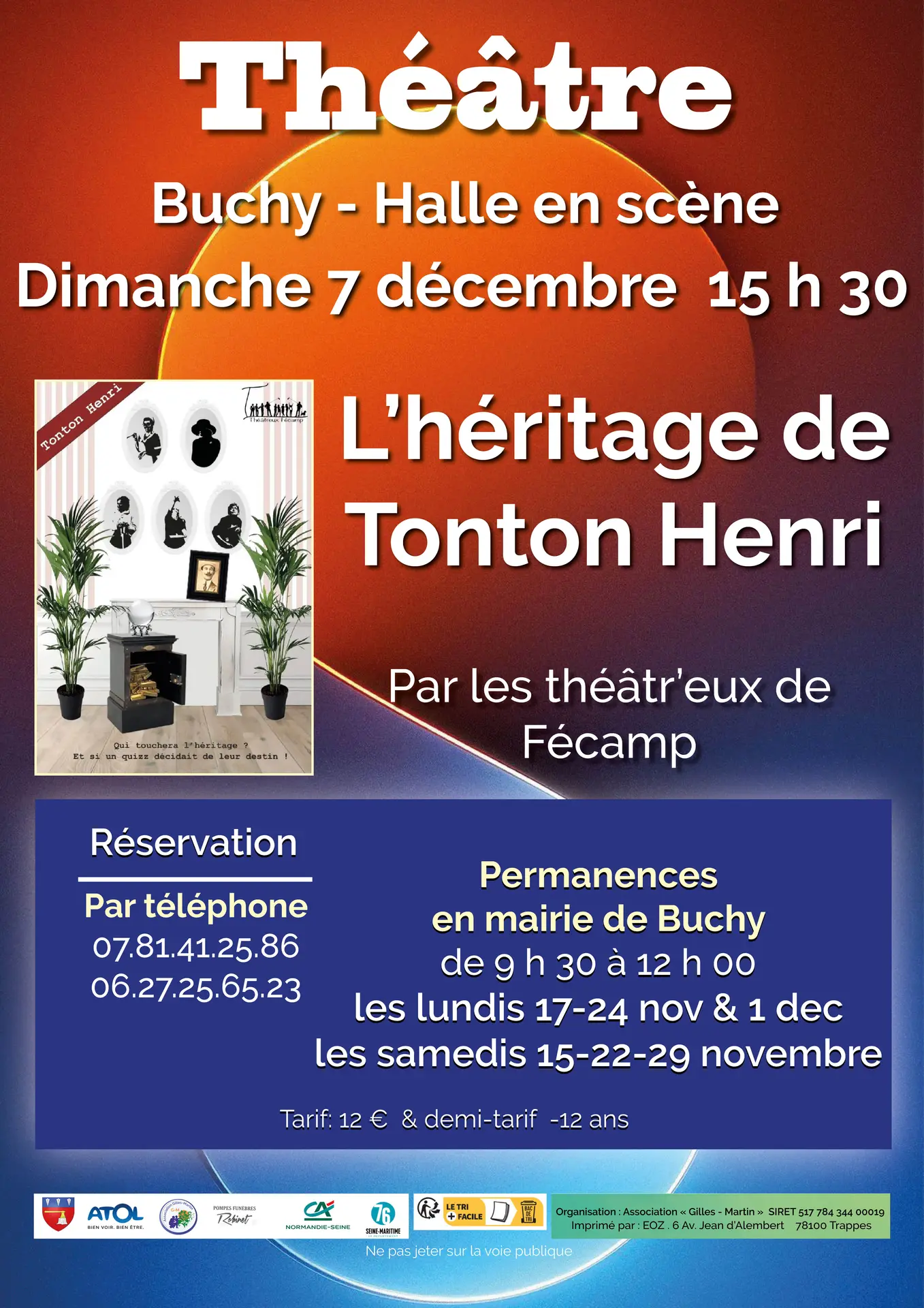 Affiche A4 et A6  Tonton Henri orange