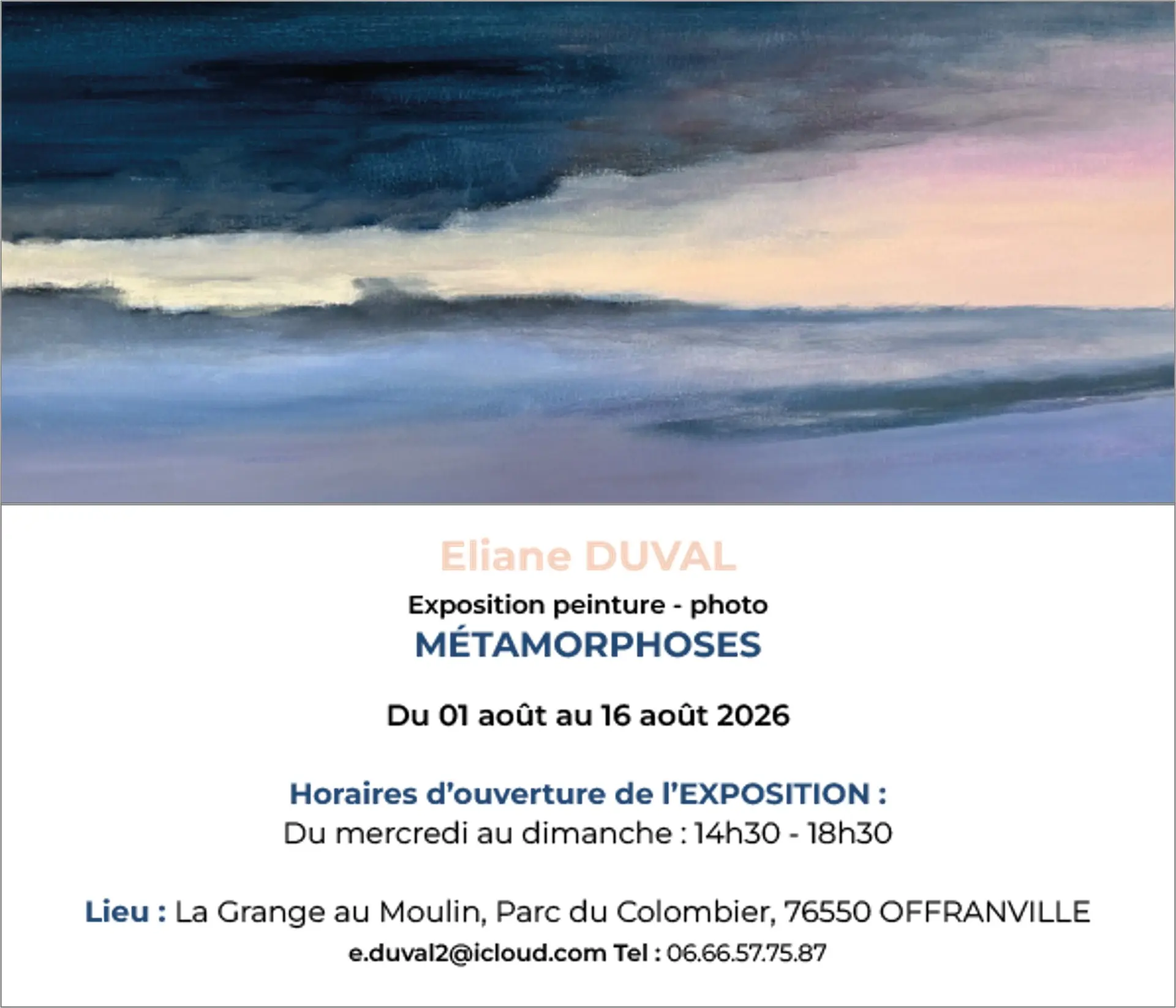 Affiche Exposition 2026 d'Eliane DUVAL à Offranville