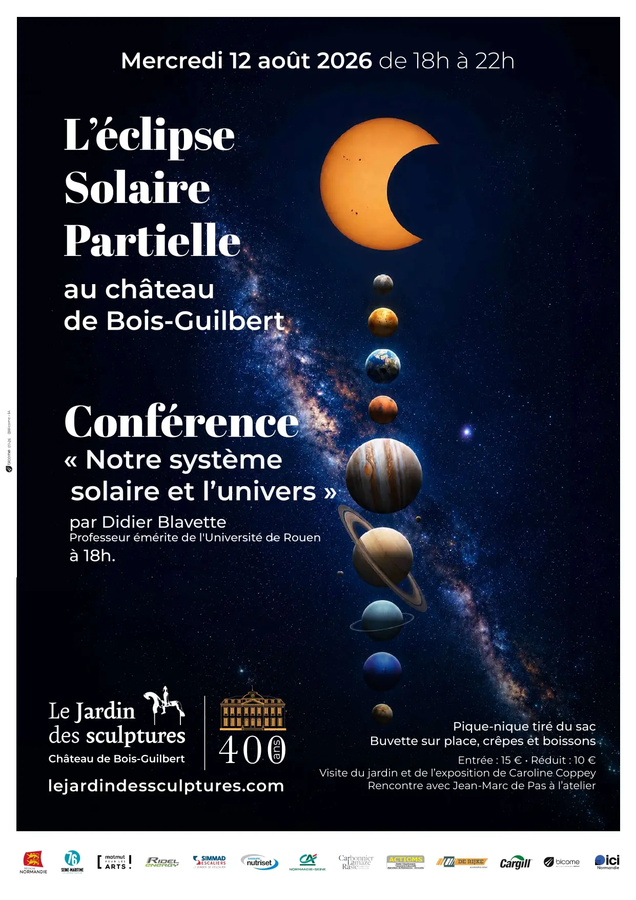 Affiche Eclipse Solaire au Jardin des sculptures