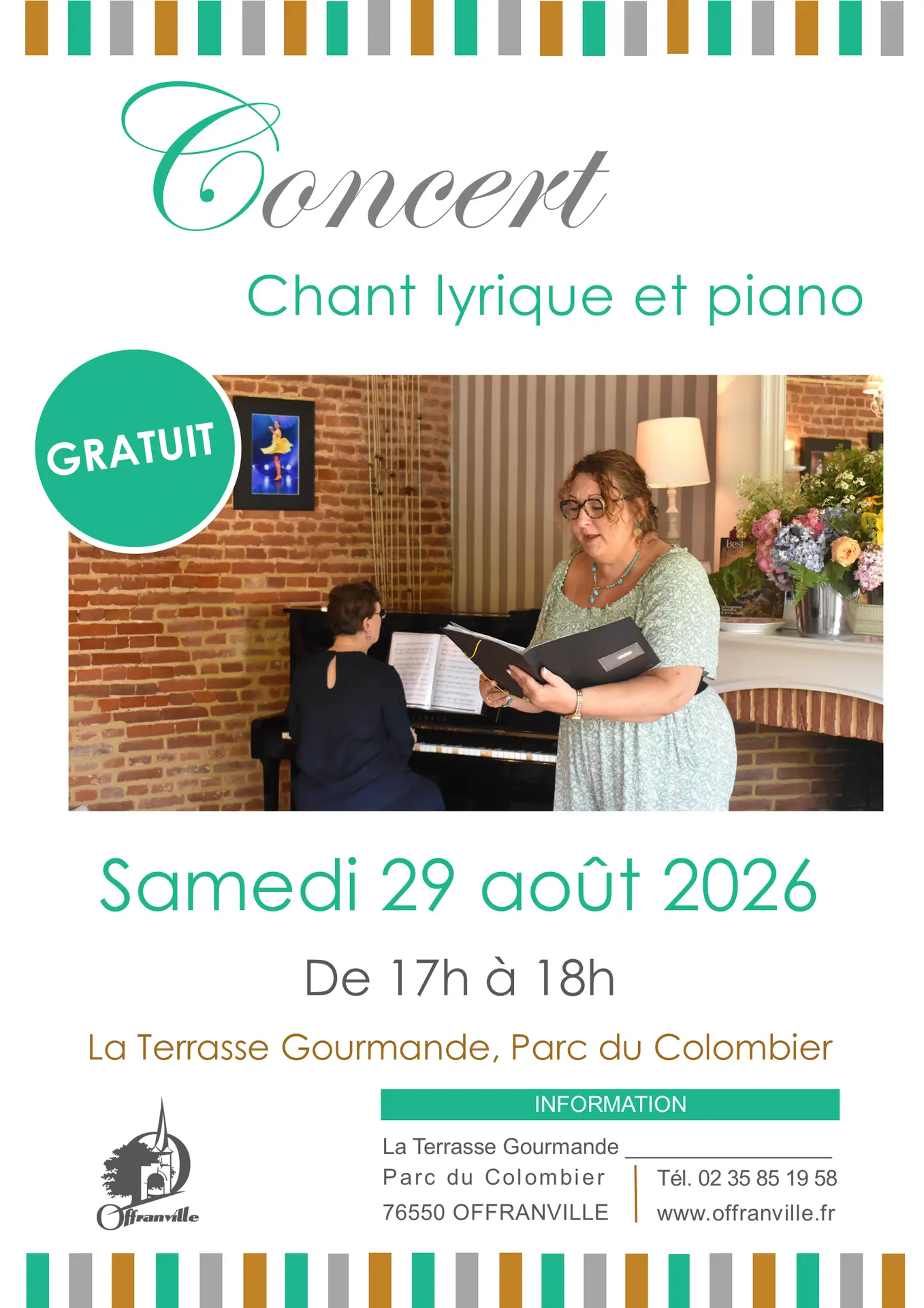 Affiche du Concert de Chant lyrique et piano à la Terrasse Gourmande