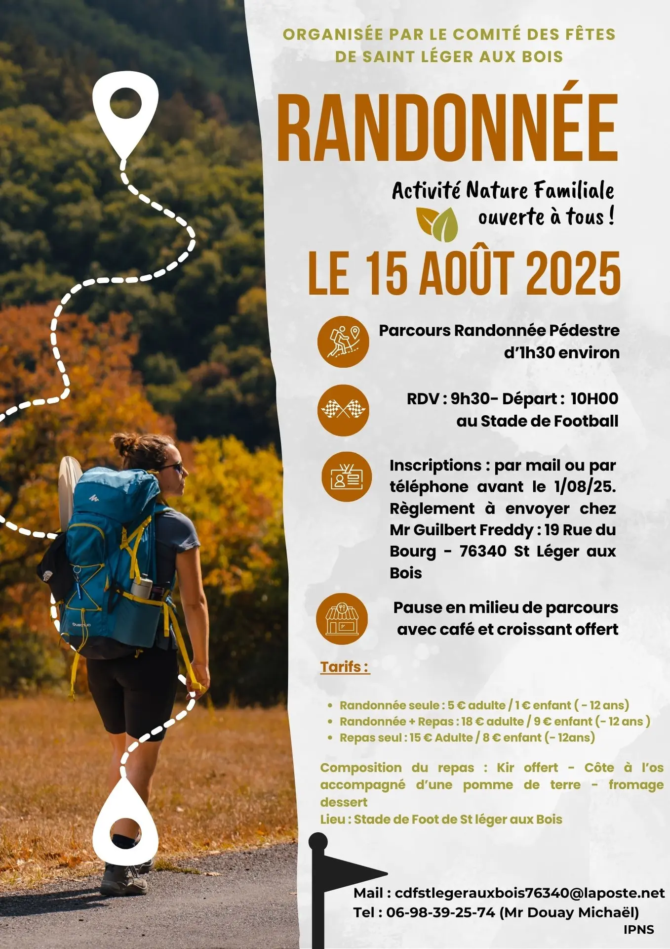Affiche Évènement Randonnée Sport Moderne Photo Beige Marron - 1