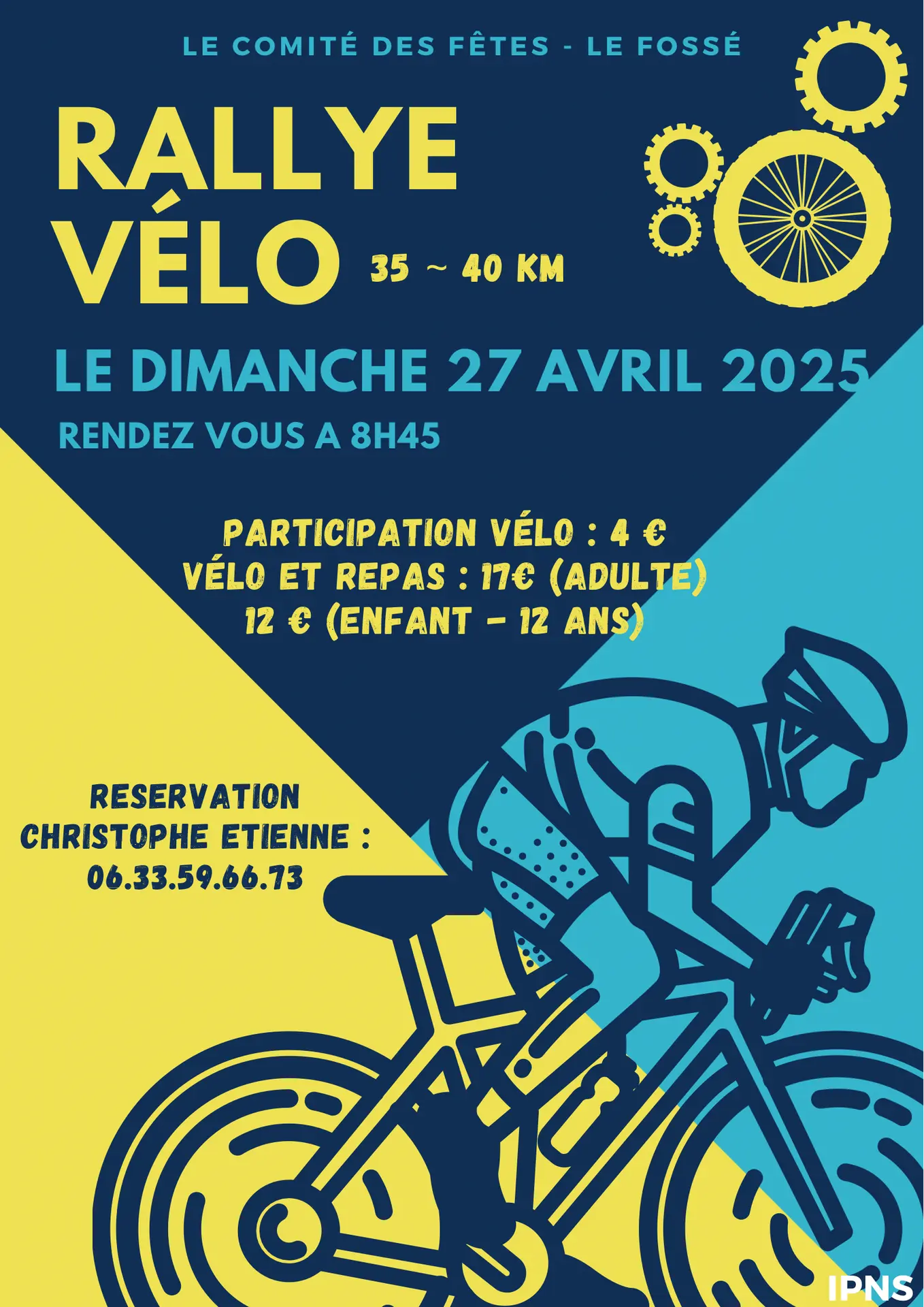 Bleu Jaune Illustré Vélo Gym Affiche (1)